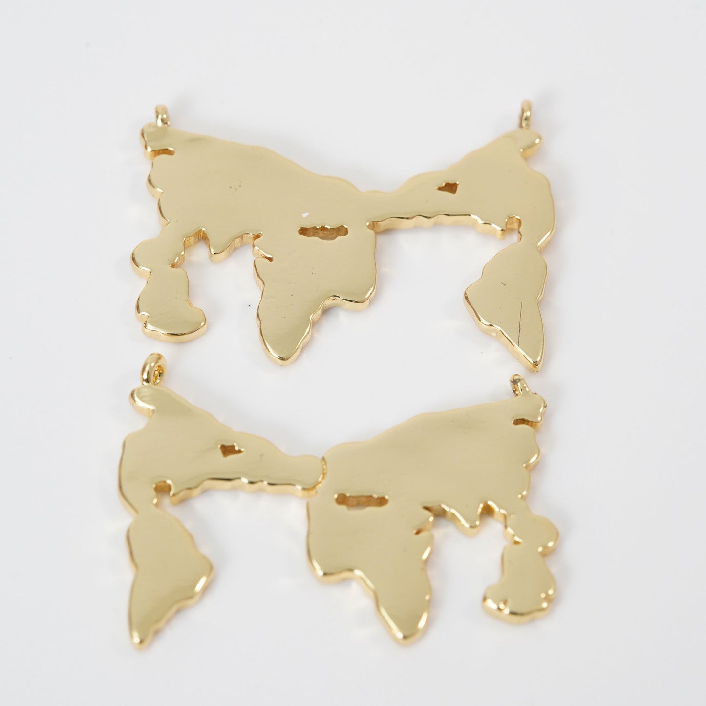 Gold Earth Charms,18K Gold Filled World Map Pendant,World Map Charm Bracelet Necklace for DIY Jewelry Making Supply
