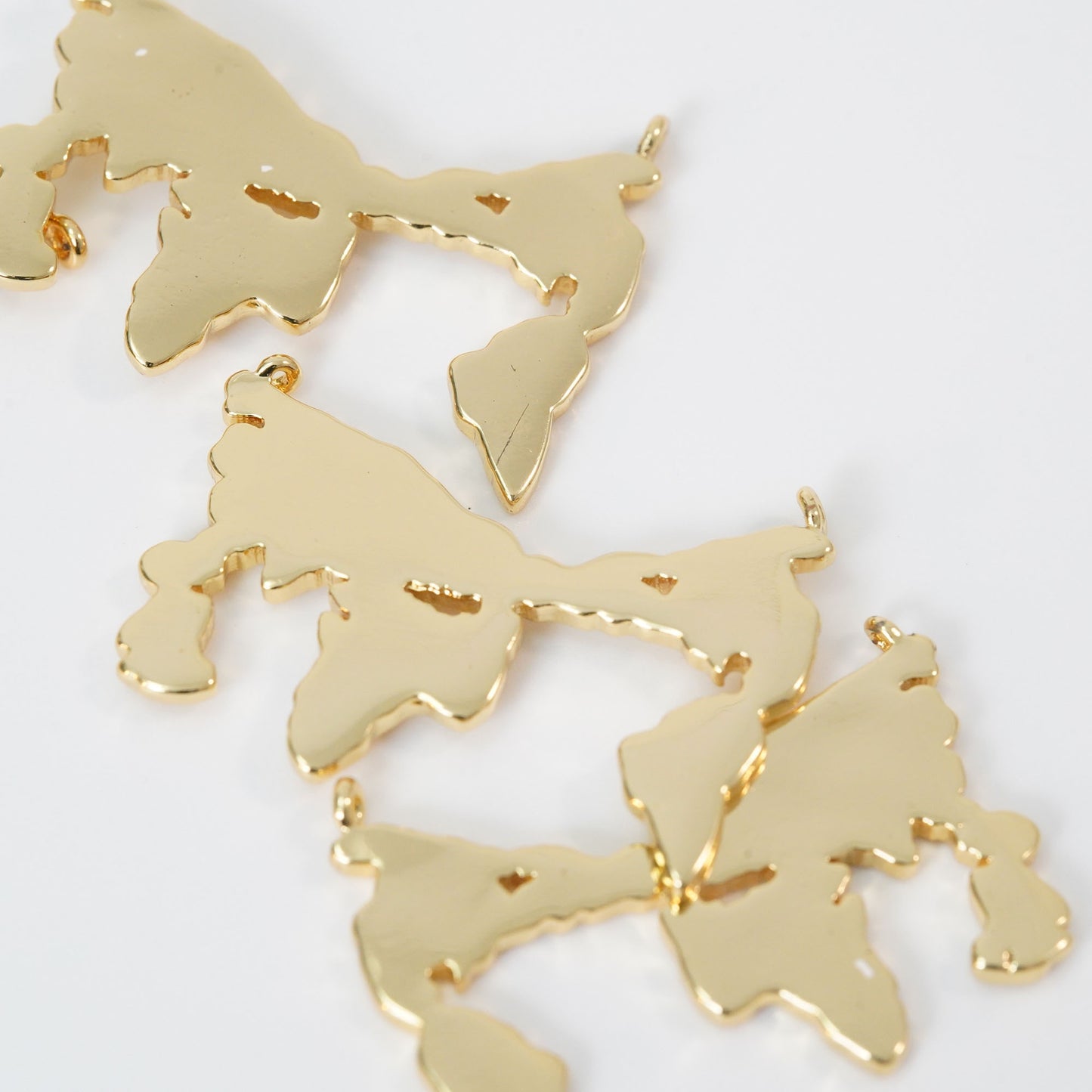 Gold Earth Charms,18K Gold Filled World Map Pendant,World Map Charm Bracelet Necklace for DIY Jewelry Making Supply