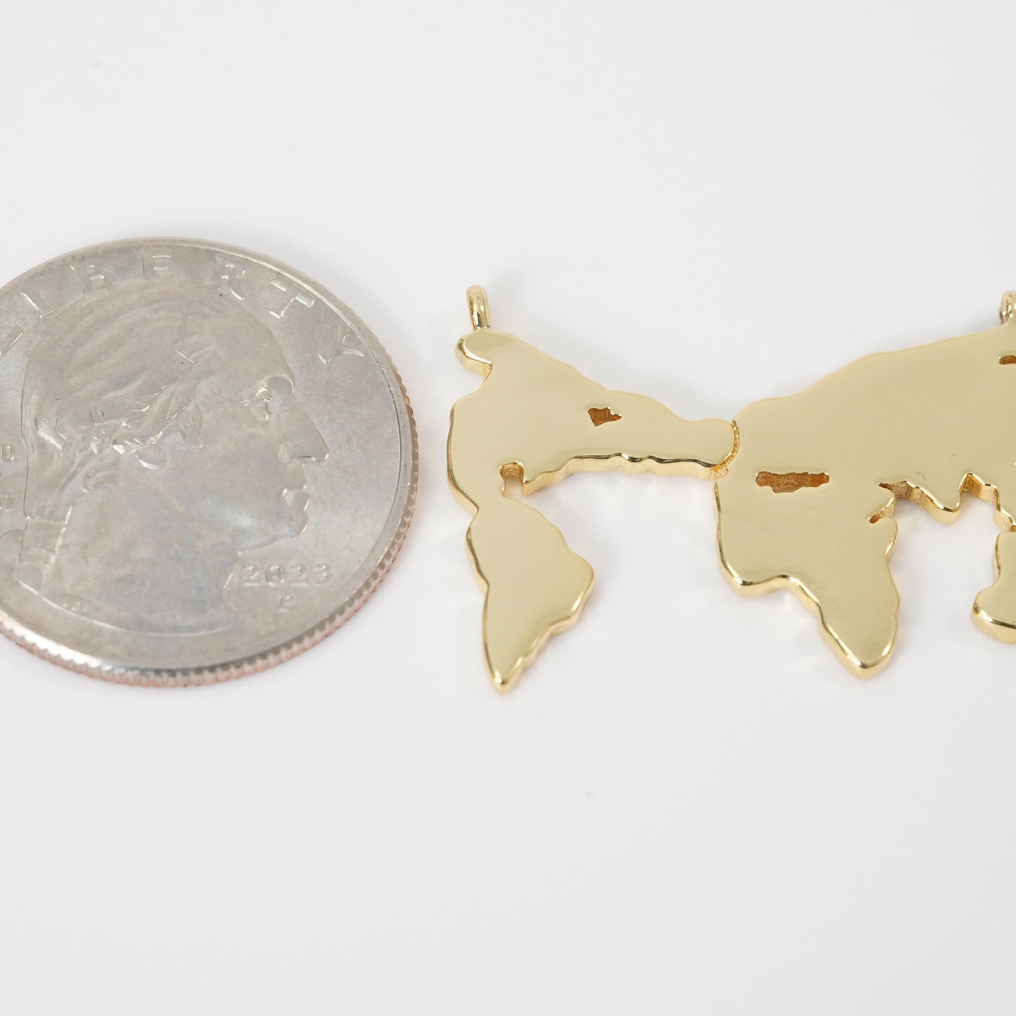 Gold Earth Charms,18K Gold Filled World Map Pendant,World Map Charm Bracelet Necklace for DIY Jewelry Making Supply