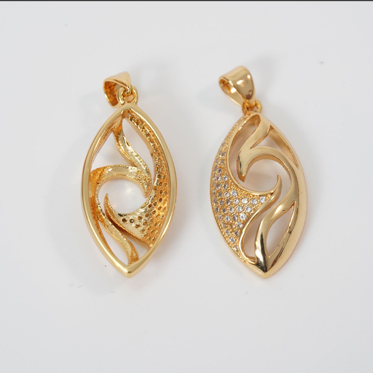 Gold Geometry Charms,18K Gold Filled Oval Pendant,geometry Charm Bracelet Necklace for DIY Jewelry Making Supply
