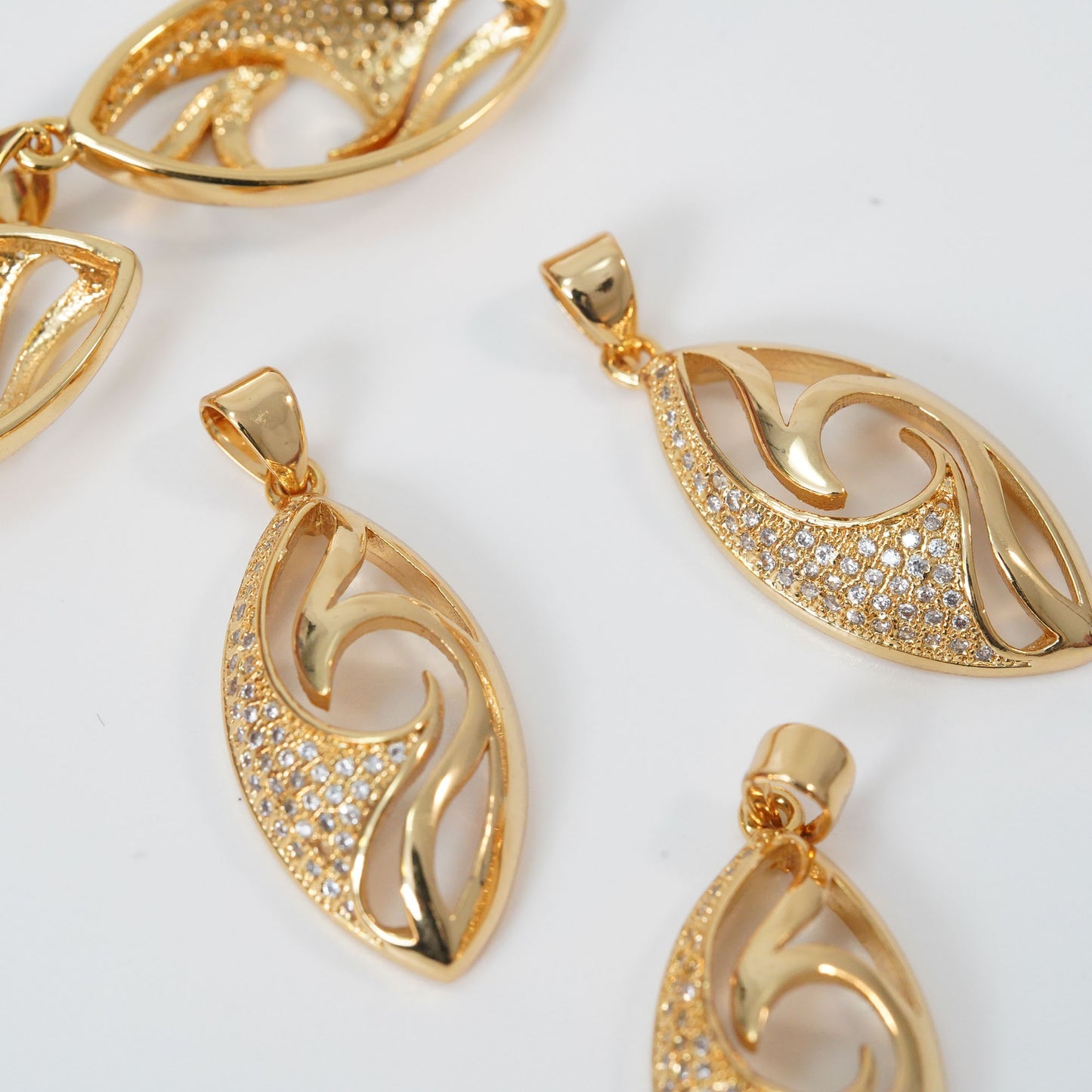 Gold Geometry Charms,18K Gold Filled Oval Pendant,geometry Charm Bracelet Necklace for DIY Jewelry Making Supply