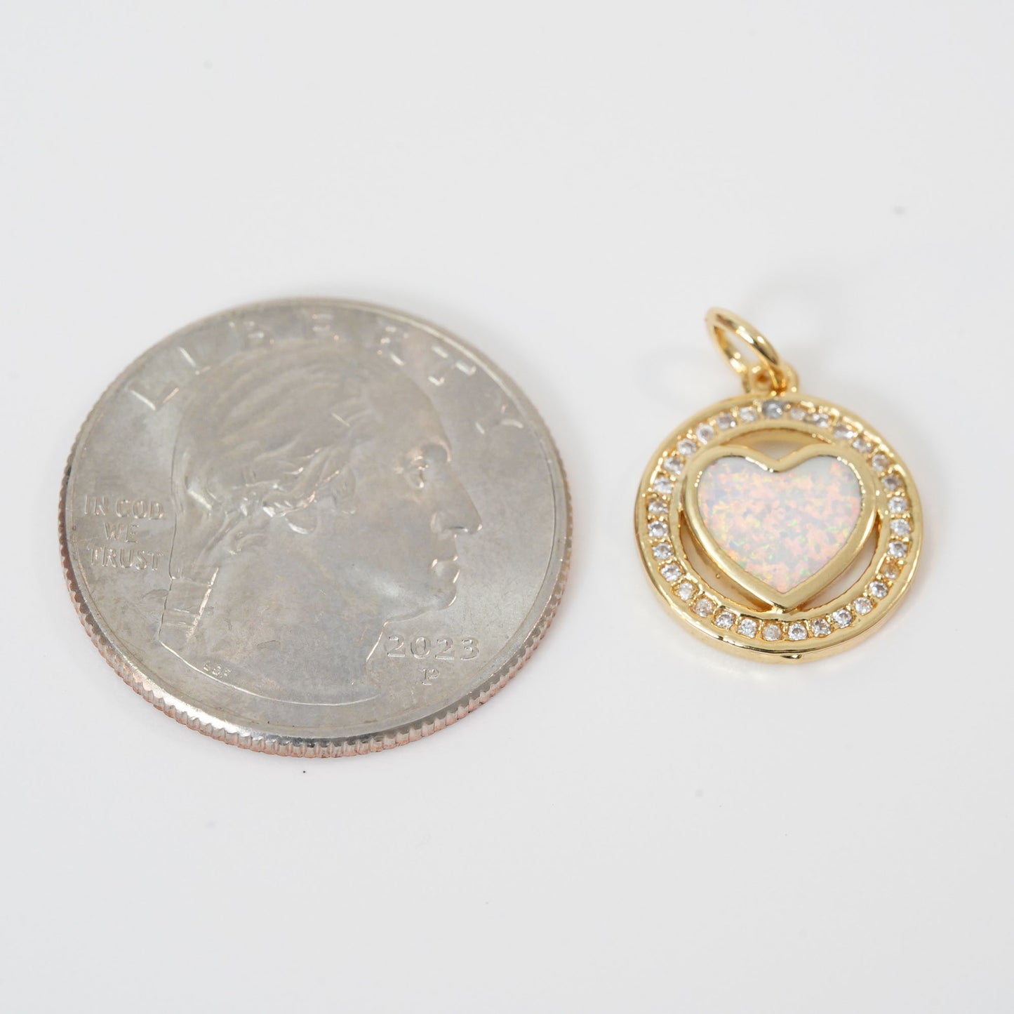 Gold Heart Charms,18K Gold Filled Heart Pendant,Heart Charm Bracelet Necklace for DIY Jewelry Making Supply