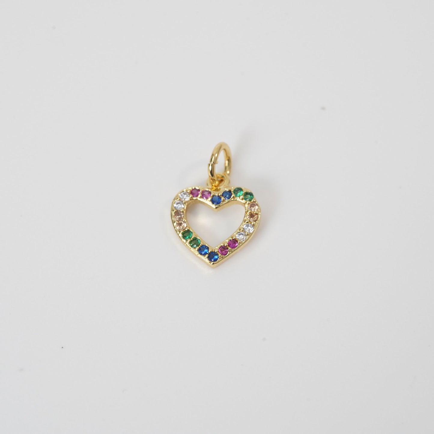 Gold Heart Charms,18K Gold Filled Heart Pendant,Heart Charm Bracelet Necklace for DIY Jewelry Making Supply
