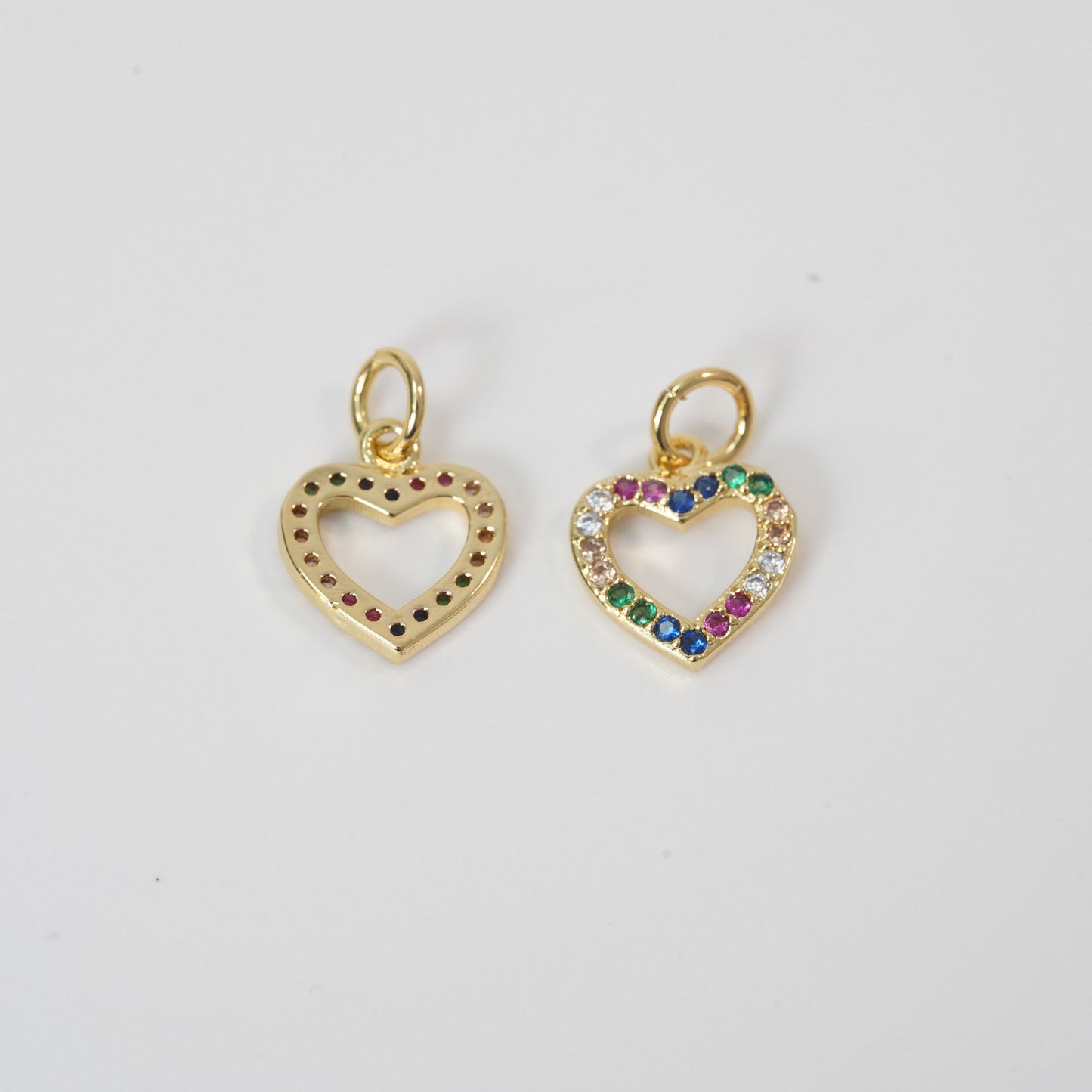 Gold Heart Charms,18K Gold Filled Heart Pendant,Heart Charm Bracelet Necklace for DIY Jewelry Making Supply