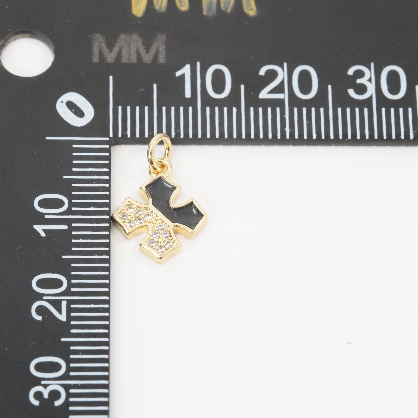 Gold Cross Charms,18K Gold Filled Enamel Cross Pendant,Cross Charm Bracelet Necklace for DIY Jewelry Making Supply