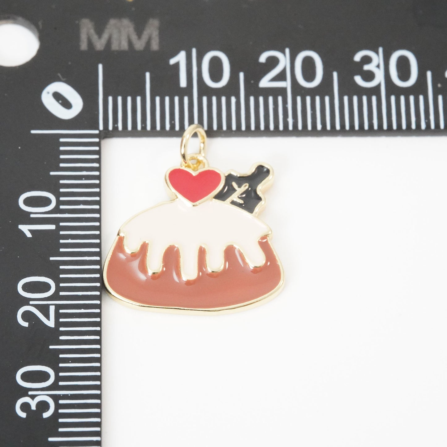 Gold Cake Charms,18K Gold Filled cake Pendant,cute cake Charm Bracelet Necklace for DIY Jewelry Making Supply