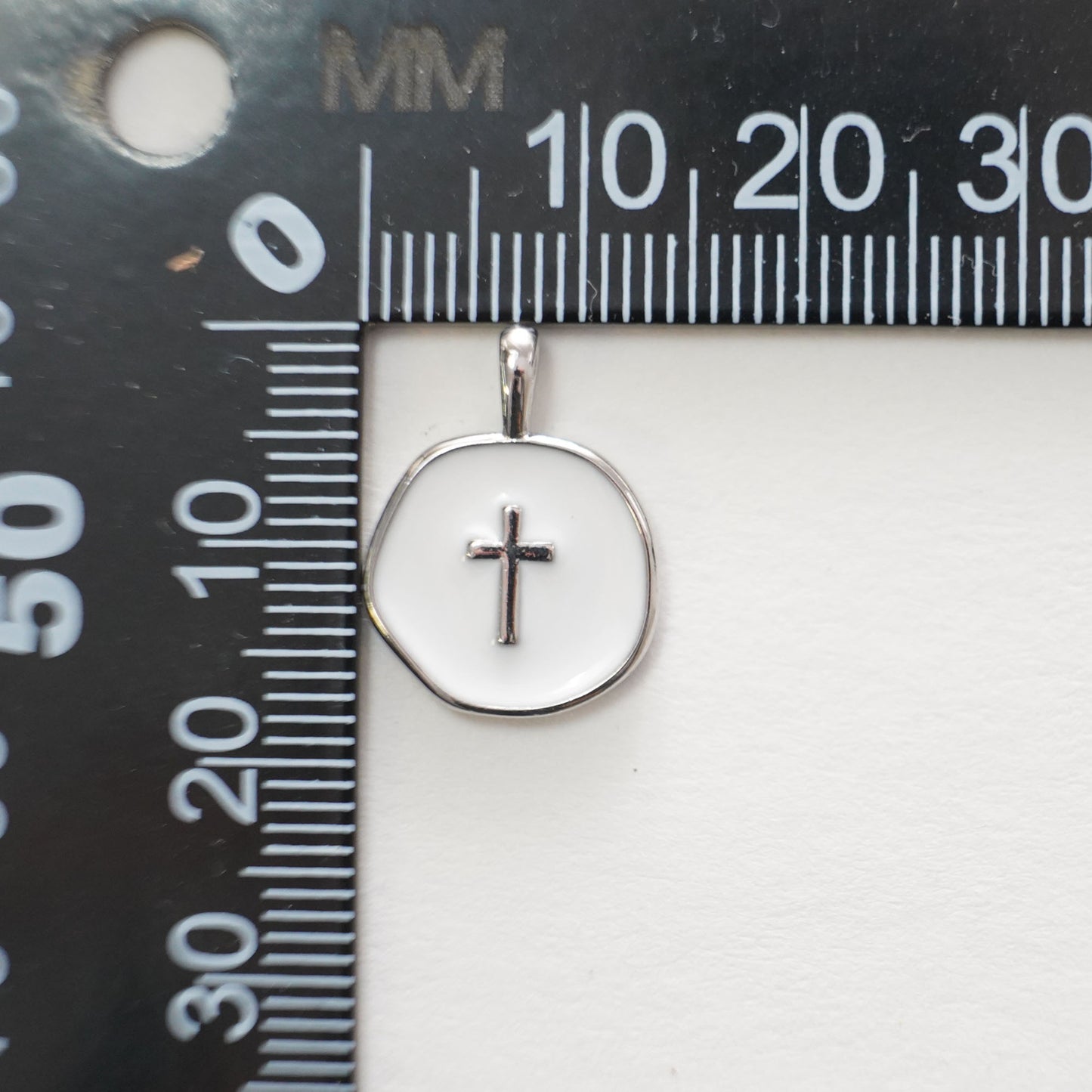 18K Gold Filled Cross Pendant,Enamel Cross Charm Bracelet Necklace for DIY Jewelry Making Supply