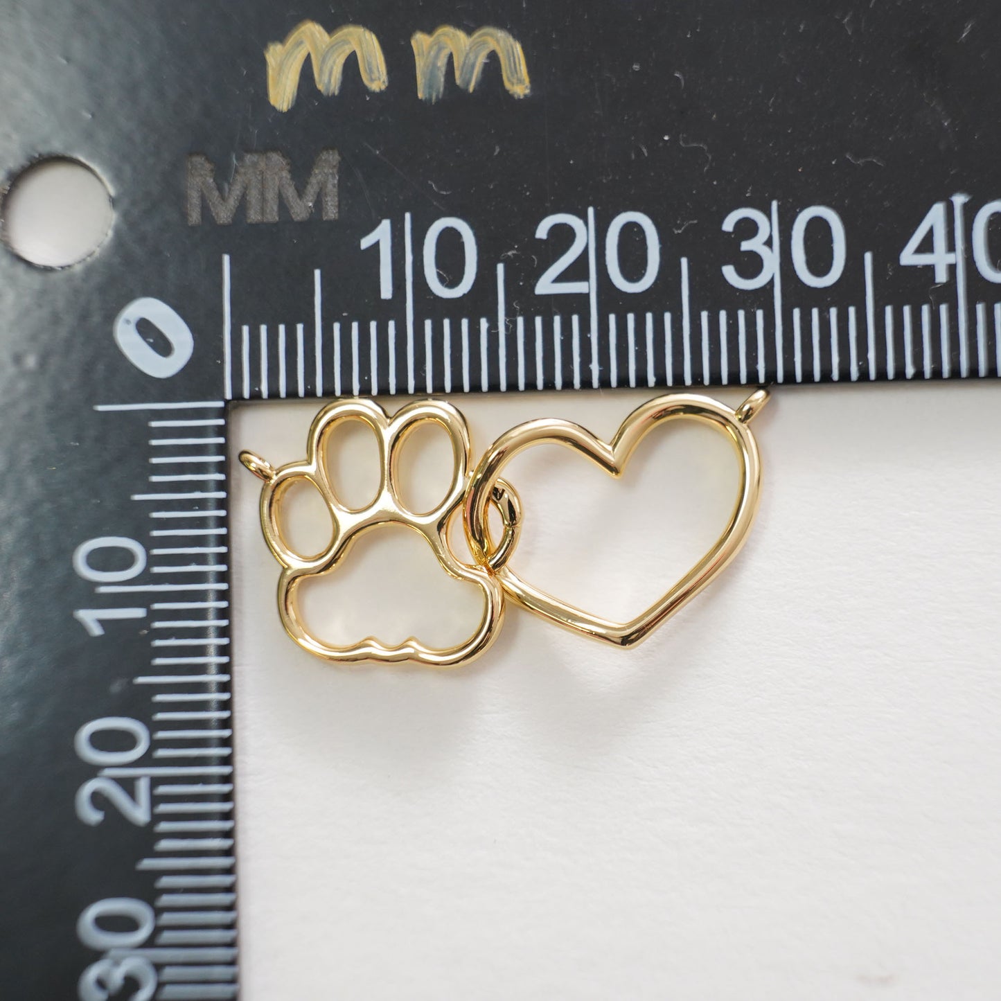 Gold Paw Charms,18K Gold Filled Cat Paw Pendant,Dog Paw Charm Bracelet Necklace for DIY Jewelry Making Supply