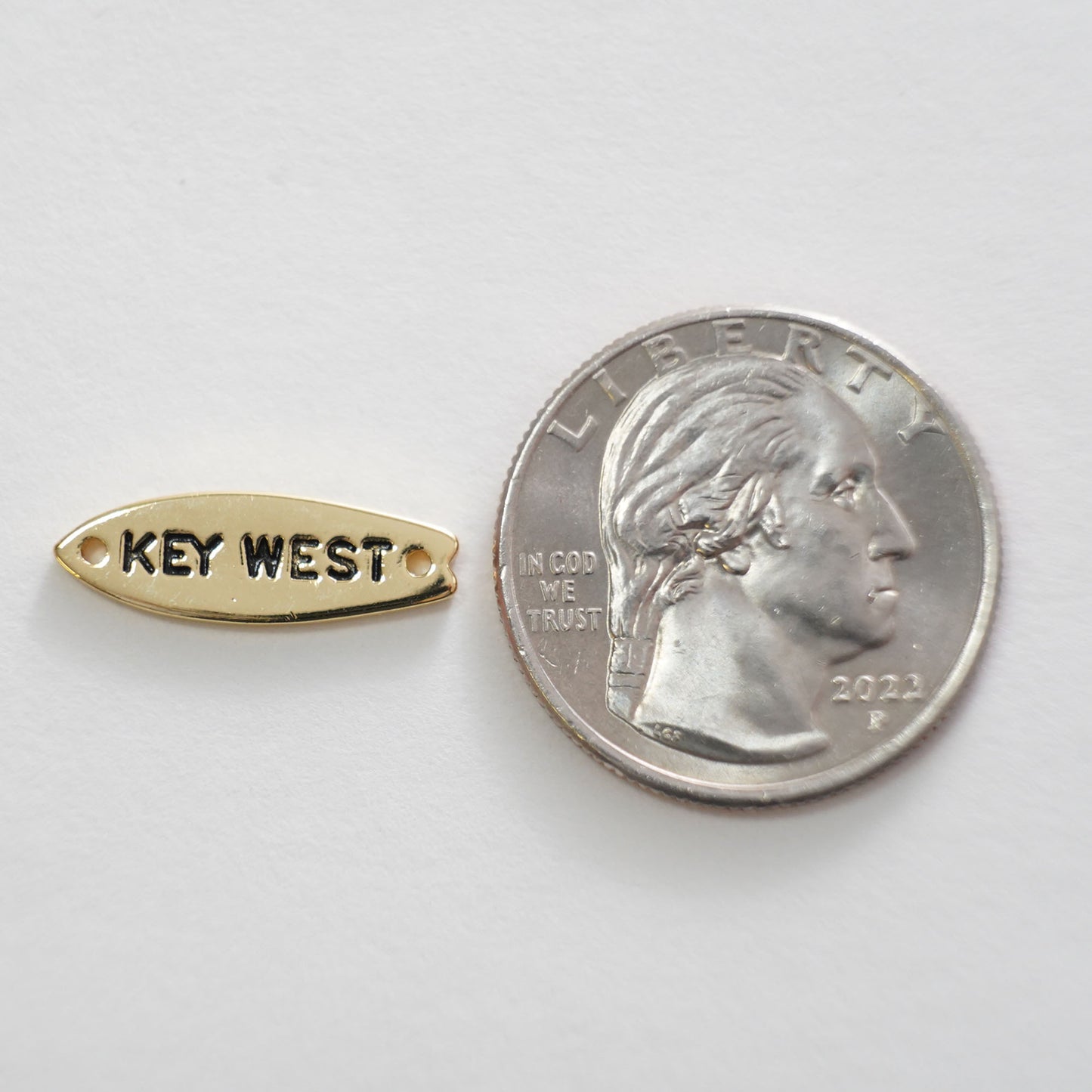 Gold Key West Connector Charms,18K Gold Filled Key West Pendant,Key West Charm Bracelet Necklace for DIY Jewelry Making Supply