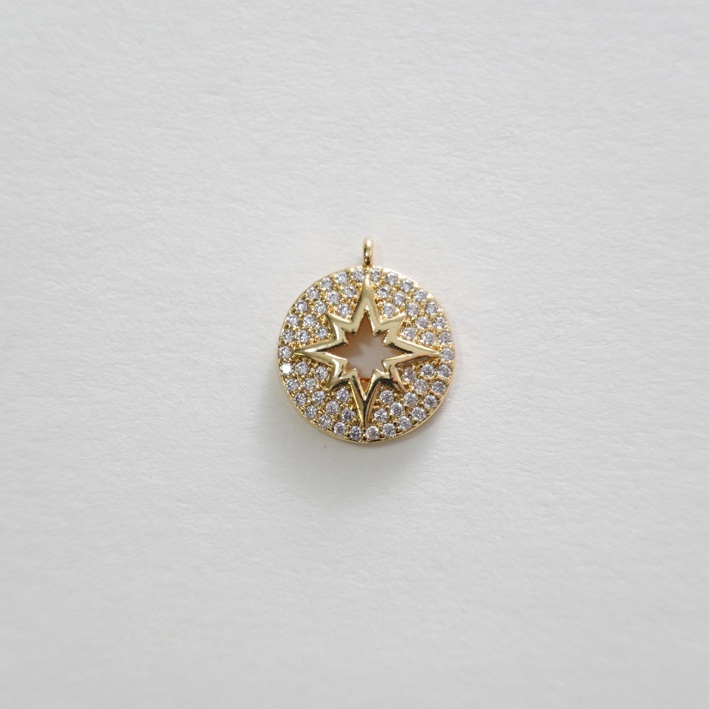 Gold Star Charms,18K Gold Filled Starburst Pendant,North Star Charm Bracelet Necklace for DIY Jewelry Making Supply