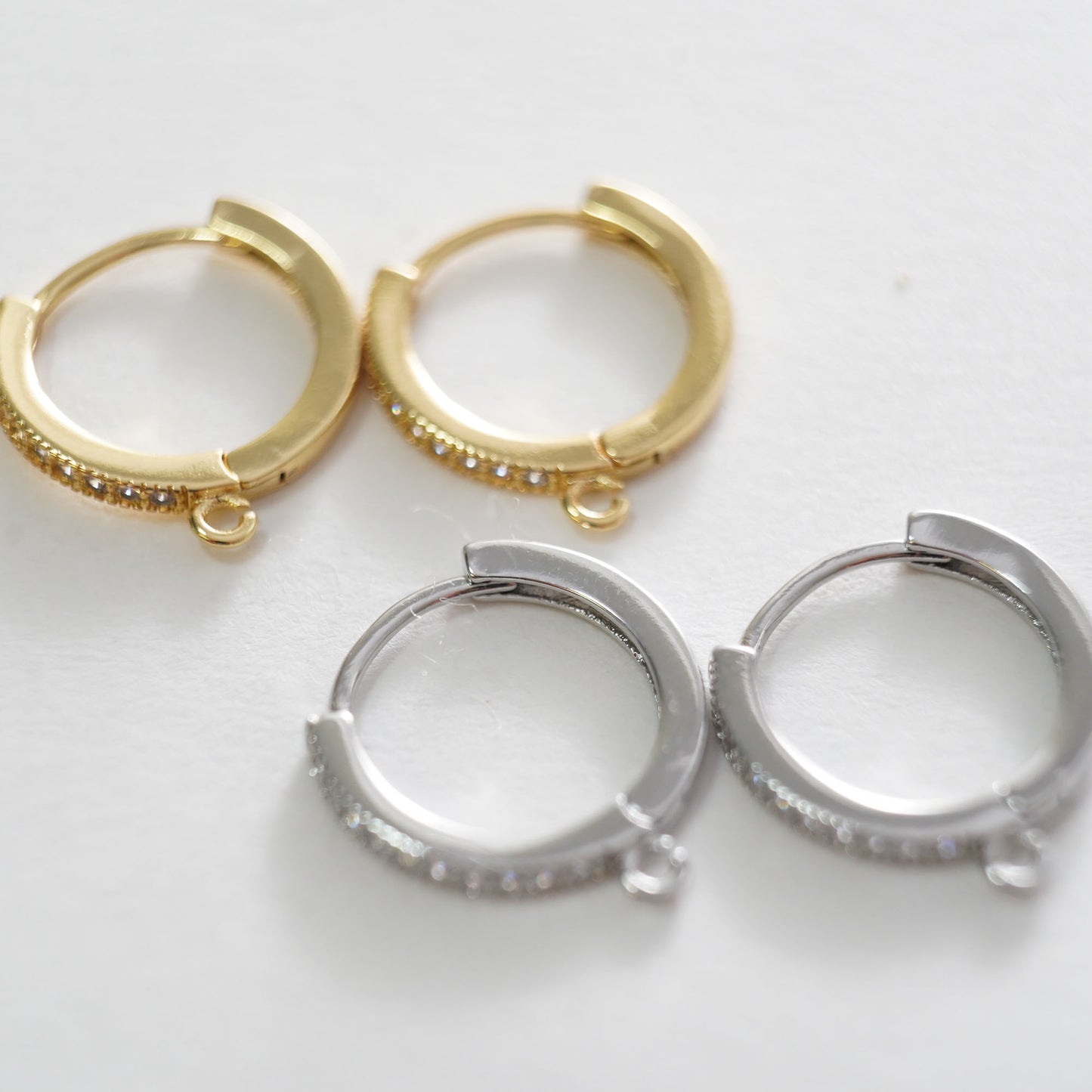 1pair 18K Gold Filled Hoops earring components,Gold Earrings,Dainty Hoops Huggie,Gold Huggies Hoop Earrings