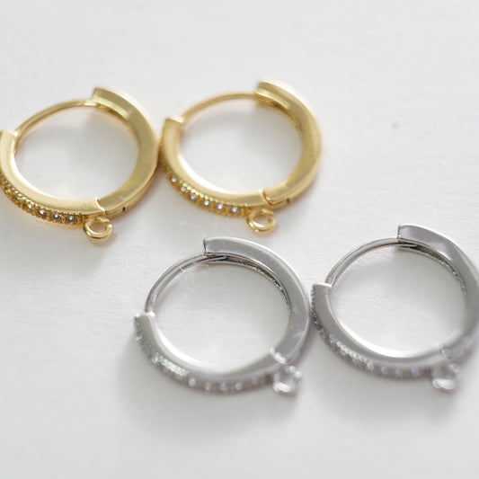 1pair 18K Gold Filled Hoops earring components,Gold Earrings,Dainty Hoops Huggie,Gold Huggies Hoop Earrings
