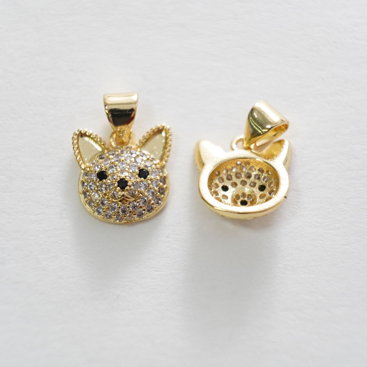 Gold Dog Charms,18K Gold Filled Dog Pendant,cute Dog Charm Bracelet Necklace for DIY Jewelry Making Supply