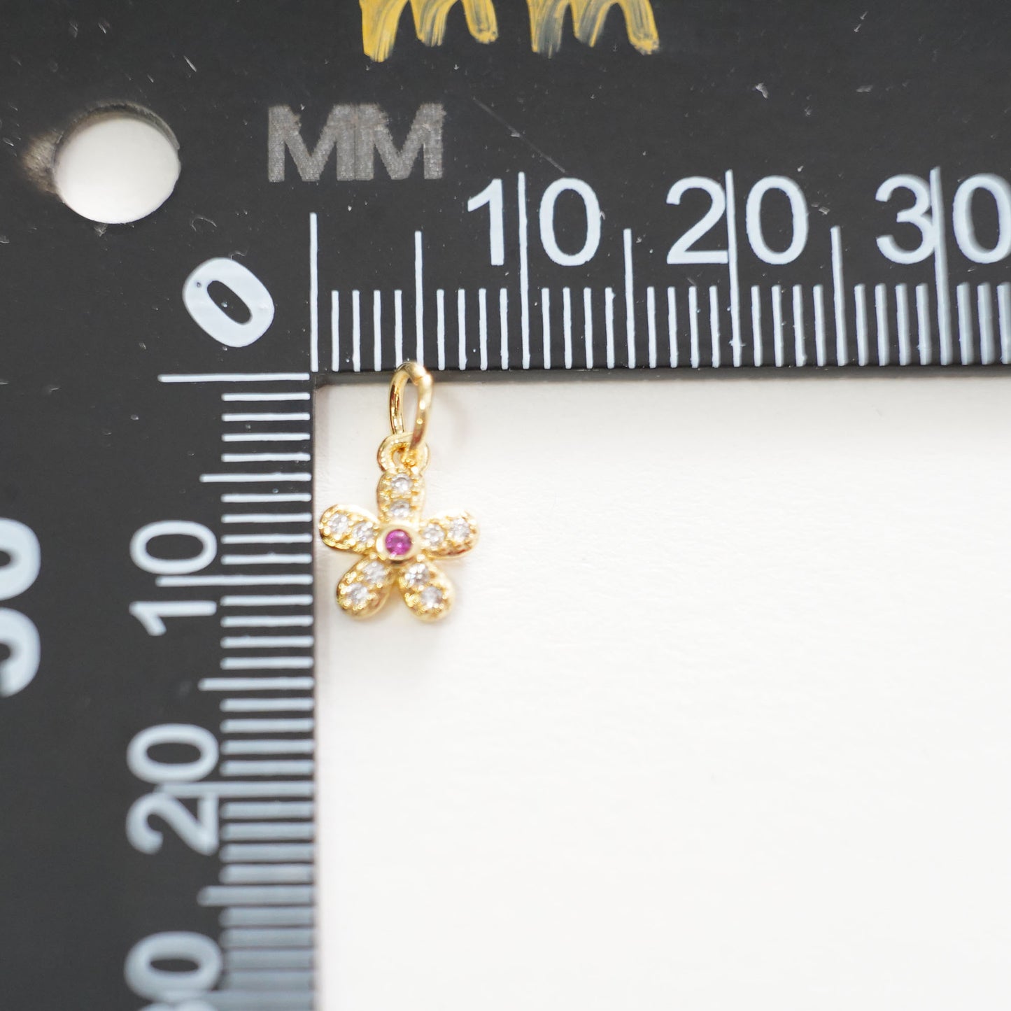 Gold Flower Charms,18K Gold Filled CZ flower Pendant,Silver flower Charm Bracelet Necklace for DIY Jewelry Making Supply
