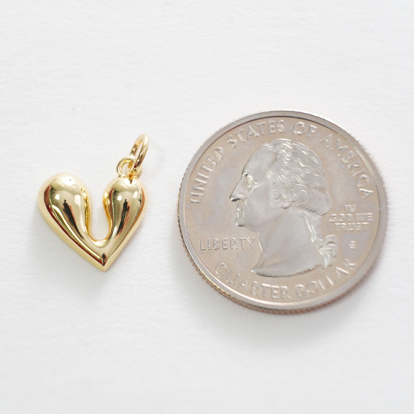 Gold Heart Charms,18K Gold Filled Heart Pendant,Heart Charm Bracelet Necklace for DIY Jewelry Making Supply
