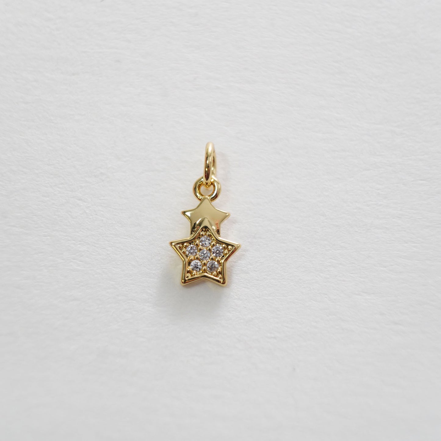 Gold Star Charms,18K Gold Filled CZ Micro Pave Star Pendant,Black Star Charm Bracelet Necklace for DIY Jewelry Making Supply