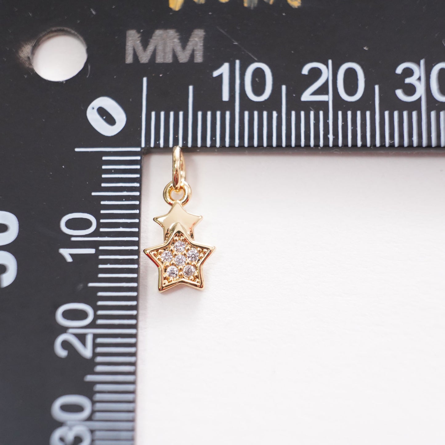Gold Star Charms,18K Gold Filled CZ Micro Pave Star Pendant,Black Star Charm Bracelet Necklace for DIY Jewelry Making Supply