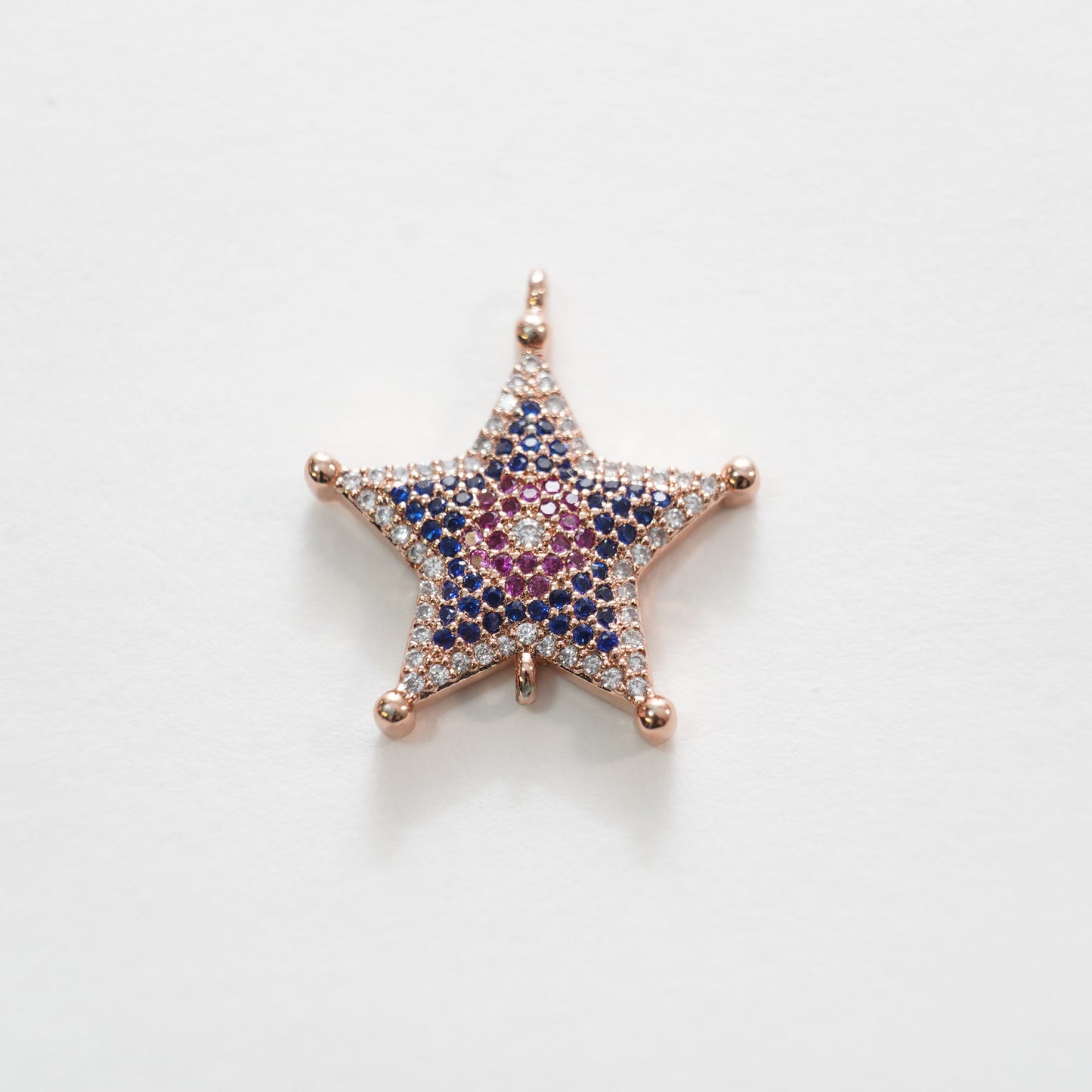 Gold Star Connector Charms,18K Gold Filled CZ Micro Pave Star Pendant,Star Charm Bracelet Necklace for DIY Jewelry Making Supply