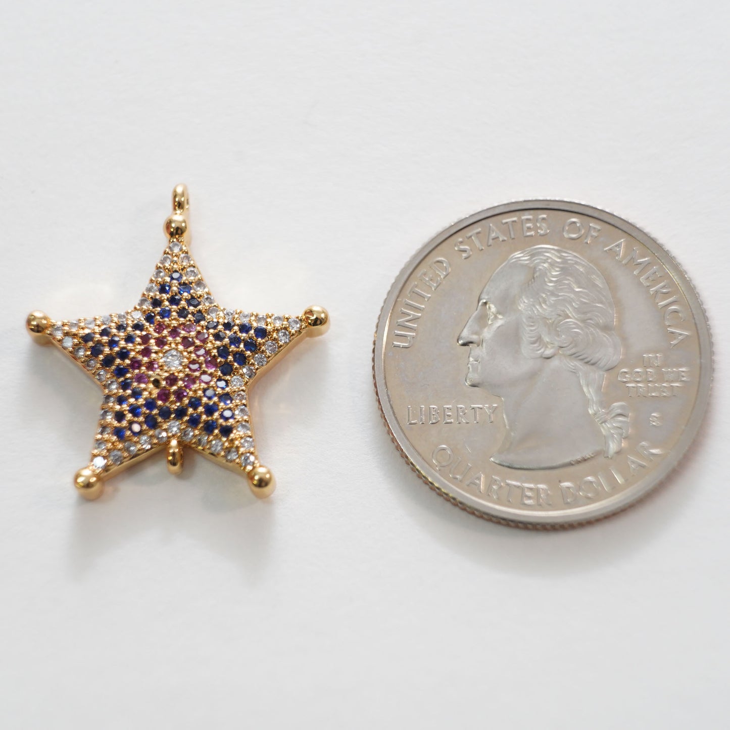 Gold Star Connector Charms,18K Gold Filled CZ Micro Pave Star Pendant,Star Charm Bracelet Necklace for DIY Jewelry Making Supply