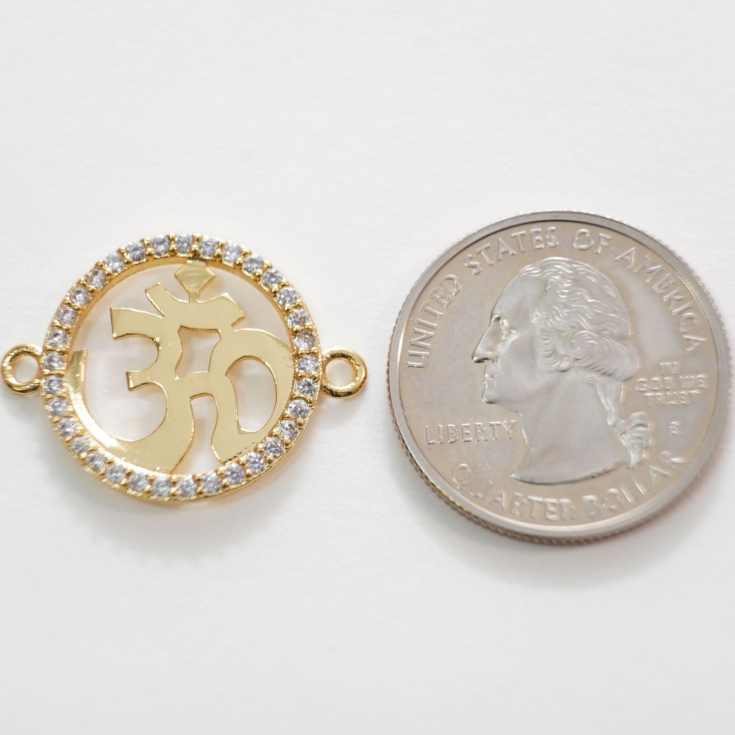 Gold Round Connector Charms,18K Gold Filled Color Round Pendant,Round Charm Bracelet Necklace for DIY Jewelry Making Supply