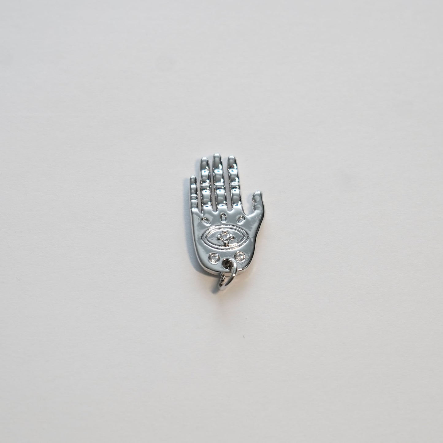 18K Gold Filled Hamsa Hand Pendant,CZ Micro Pave Hand Evill Eye Charm Necklace for DIY Jewelry Making Supply