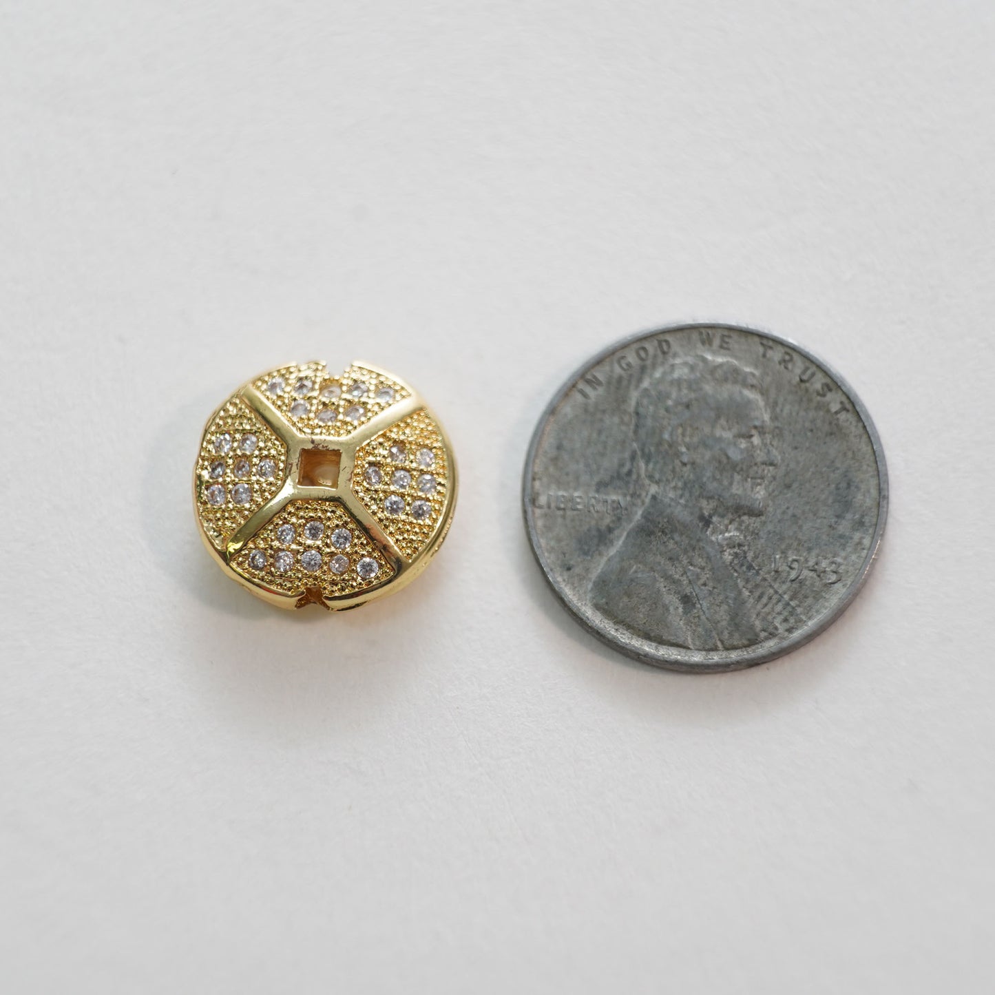 Gold Flat Round Beads Charms,18K Gold Filled Round spacer beads Bracelet Necklace for DIY Jewelry Making Supply