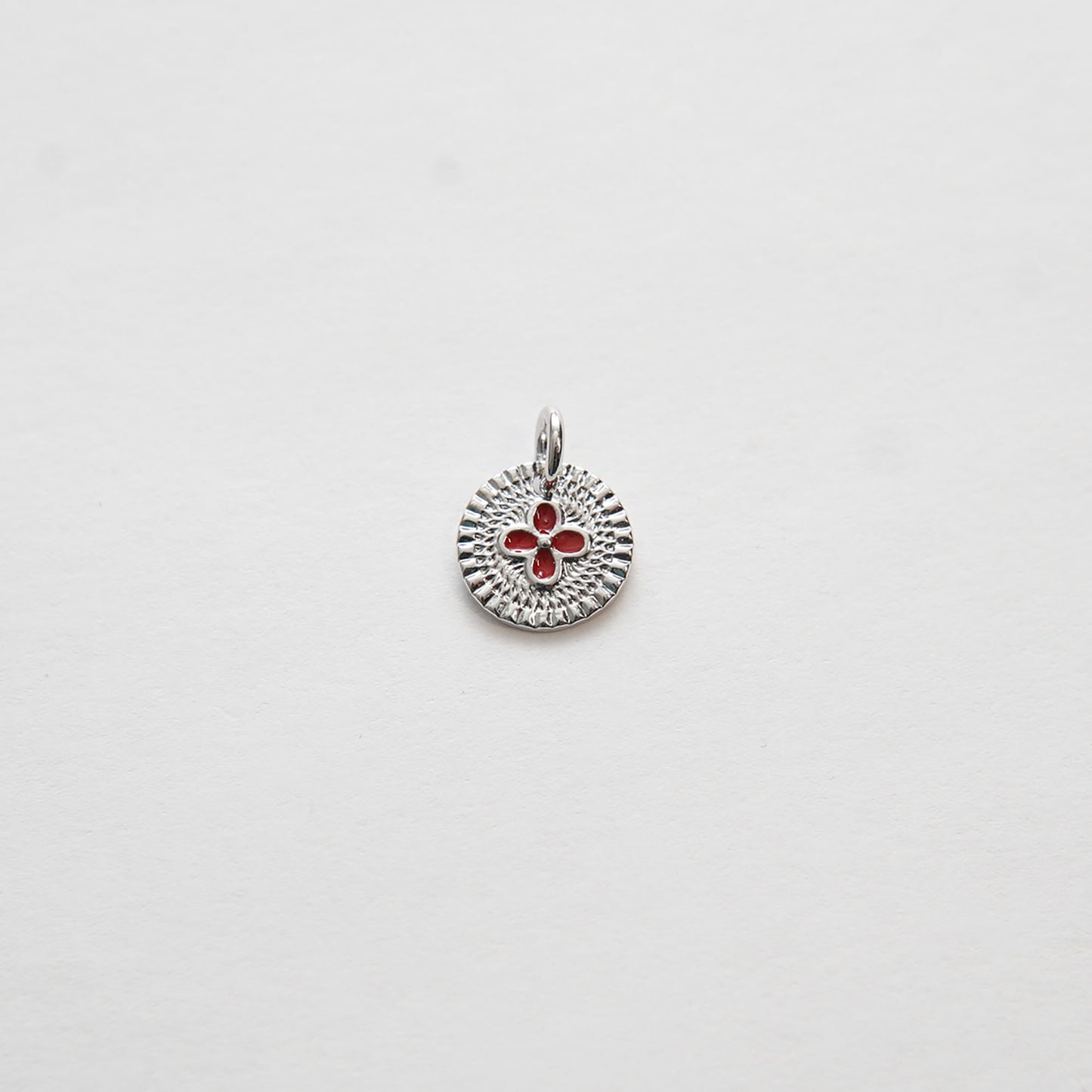 Gold Coin Charms,18K Gold Filled Round Flower Pendant,Enamel Charms Bracelet Necklace for DIY Jewelry Making Supply