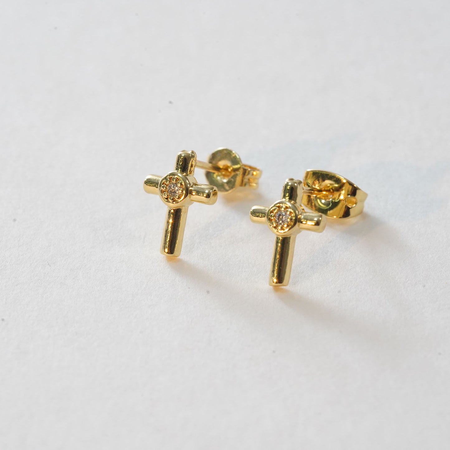 1pair 18K Gold Filled Cross Earrings,Gold Earrings,Dainty Earrings