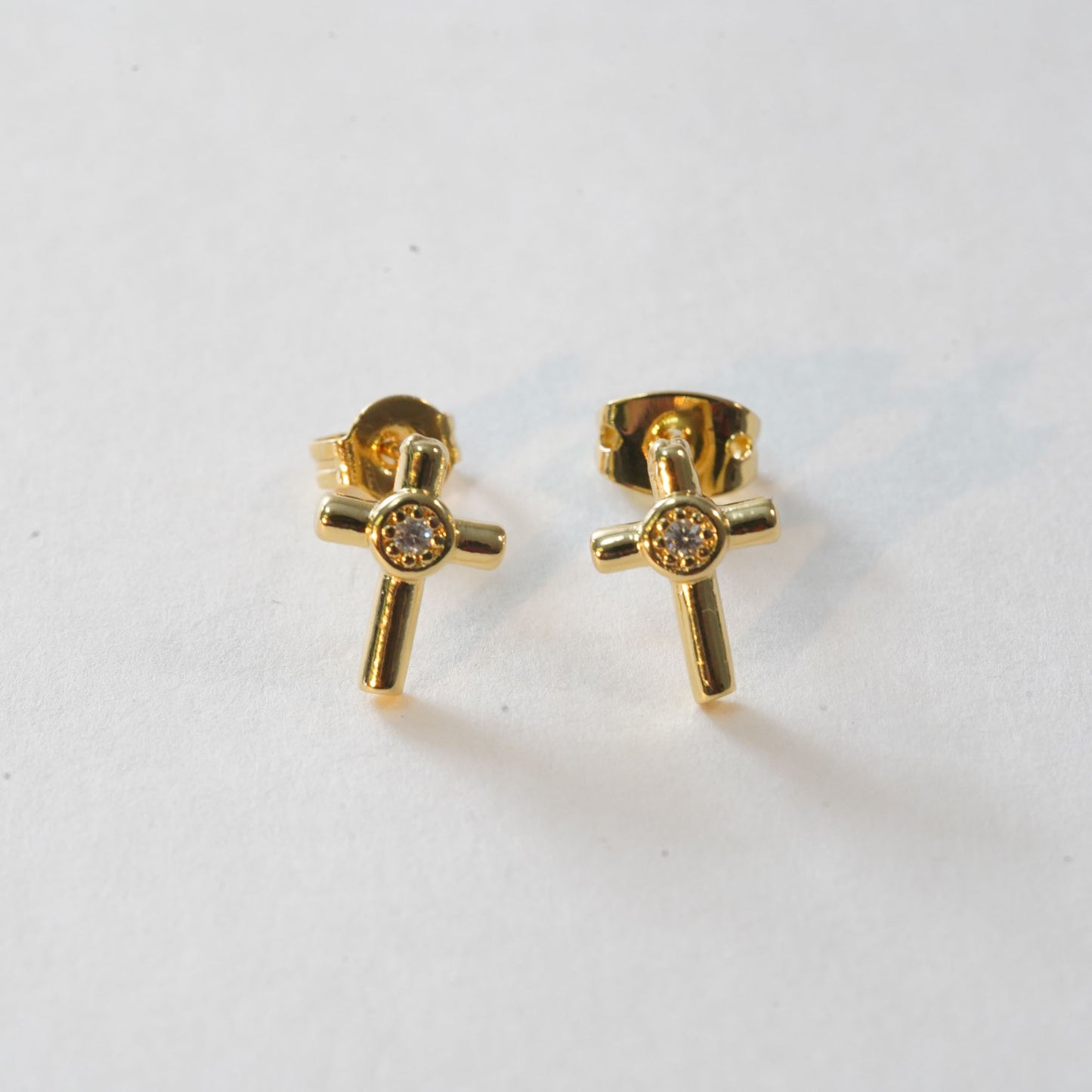 1pair 18K Gold Filled Cross Earrings,Gold Earrings,Dainty Earrings