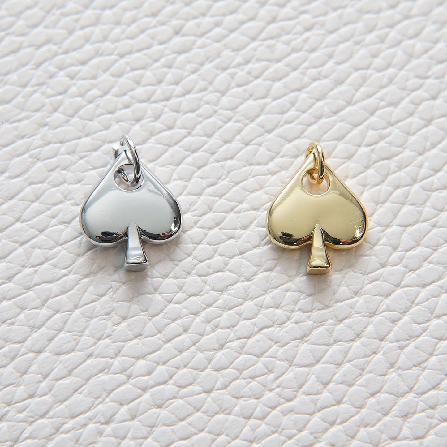 Gold Poker Beads Charms,18K Gold Filled Poker Pendant,Silver Poker Charm Bracelet Necklace for DIY Jewelry Making Supply