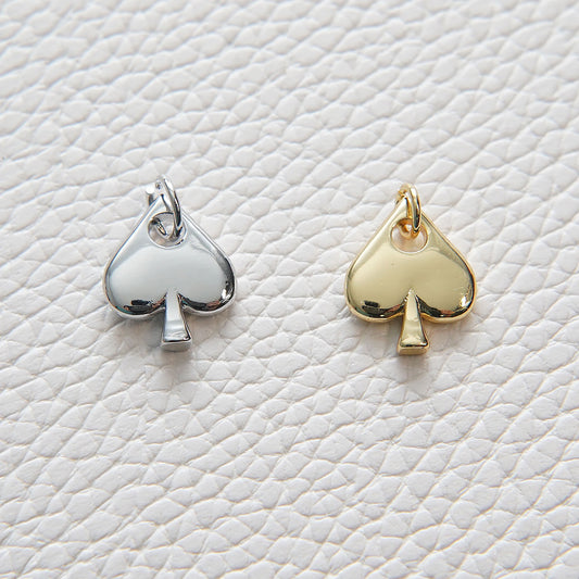 Gold Poker Beads Charms,18K Gold Filled Poker Pendant,Silver Poker Charm Bracelet Necklace for DIY Jewelry Making Supply