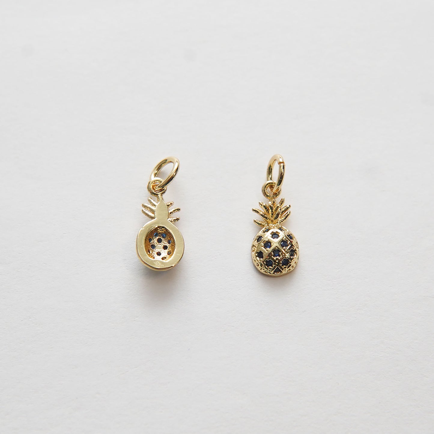Gold Pineapple Charms,18K Gold Filled Pineapple Pendant,Fruit Charm Bracelet Necklace for DIY Jewelry Making Supply