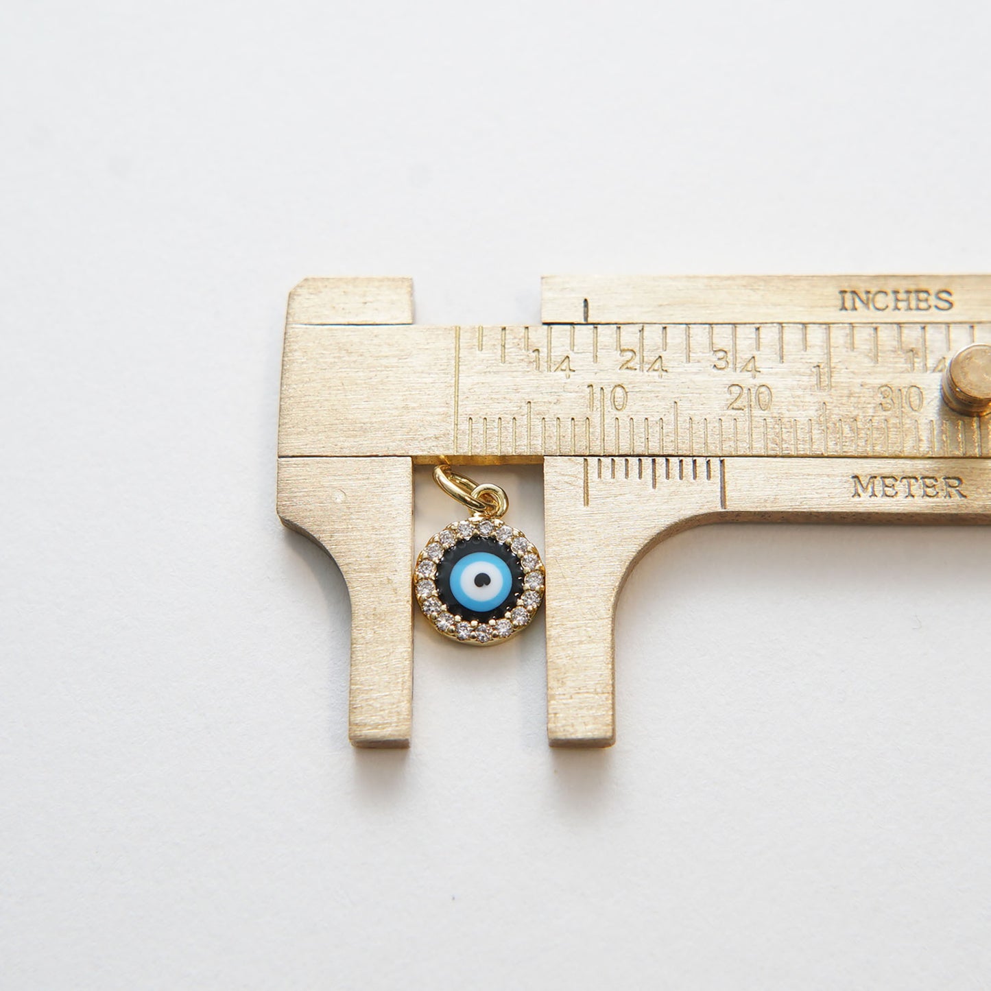 Gold Tiny Blue Evil Eye Charms,18K Gold Filled Evil Eye Pendant,Evil eye Charm Bracelet Necklace for DIY Jewelry Making Supply