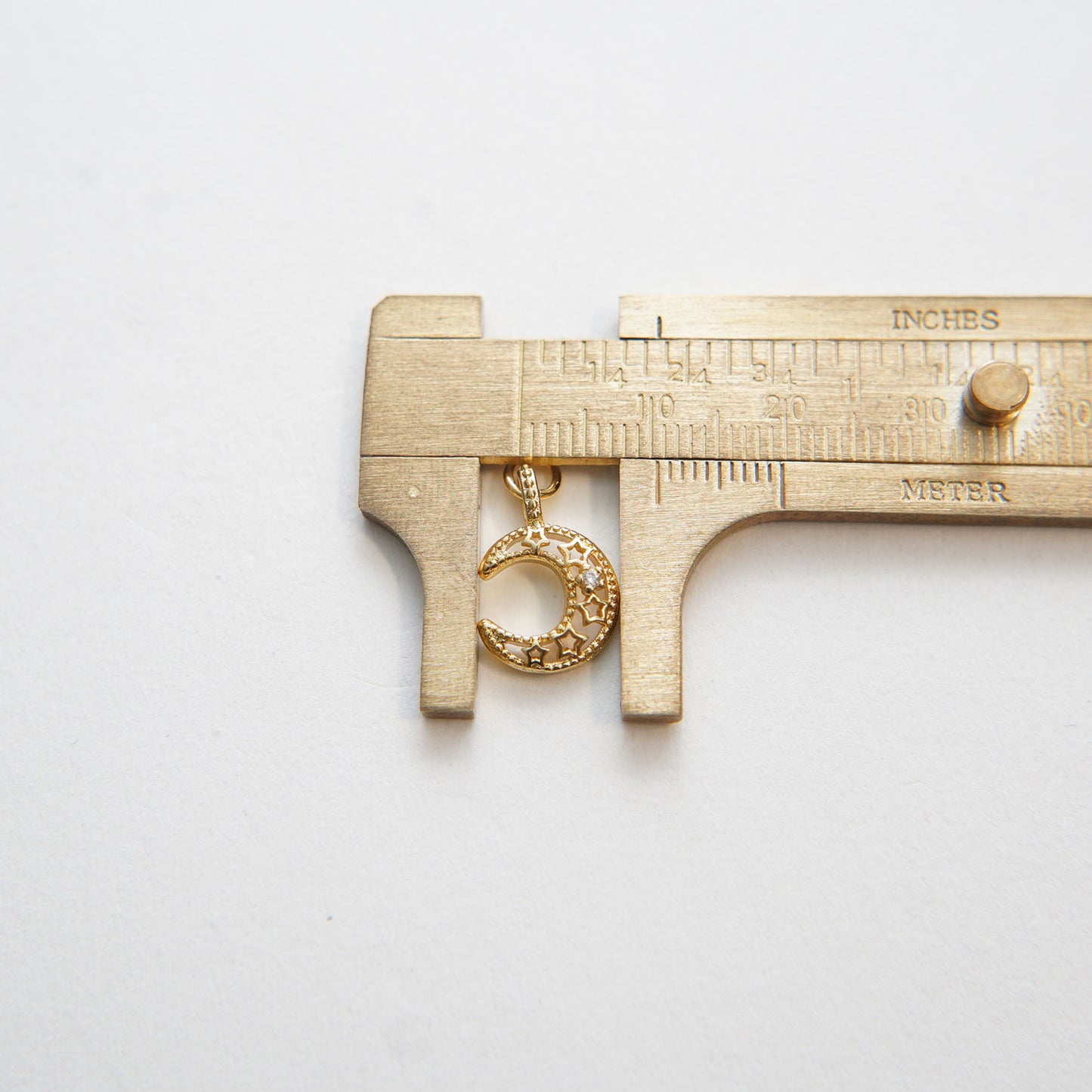 Gold Moon Charms,18K Gold Filled Moon Pendant,CZ Micro Pave Celestial Charm Bracelet Necklace for DIY Jewelry Making Supply