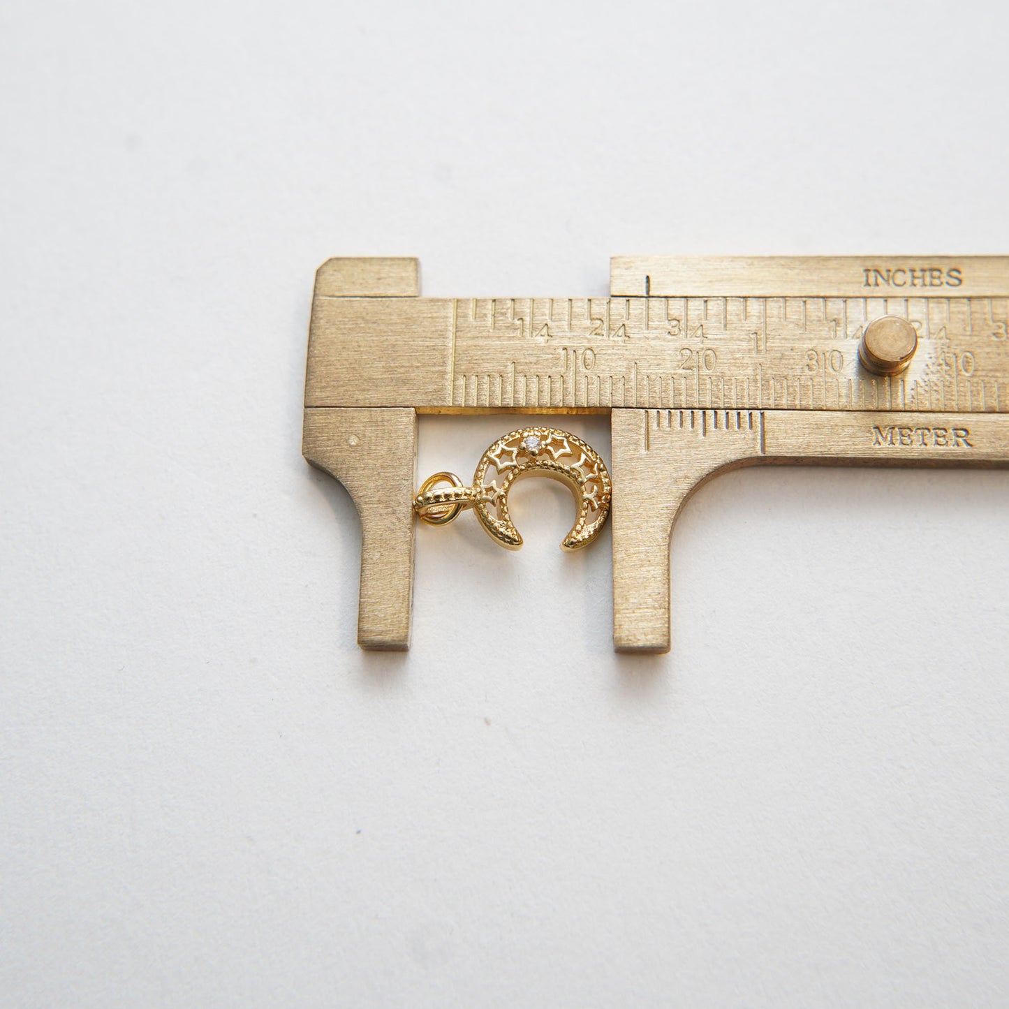 Gold Moon Charms,18K Gold Filled Moon Pendant,CZ Micro Pave Celestial Charm Bracelet Necklace for DIY Jewelry Making Supply