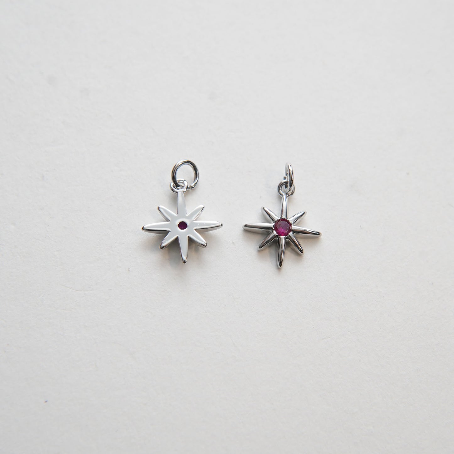 Gold Star Charms,18K Gold Filled Starburst Pendant,CZ North Star Charm Bracelet Necklace for DIY Jewelry Making Supply