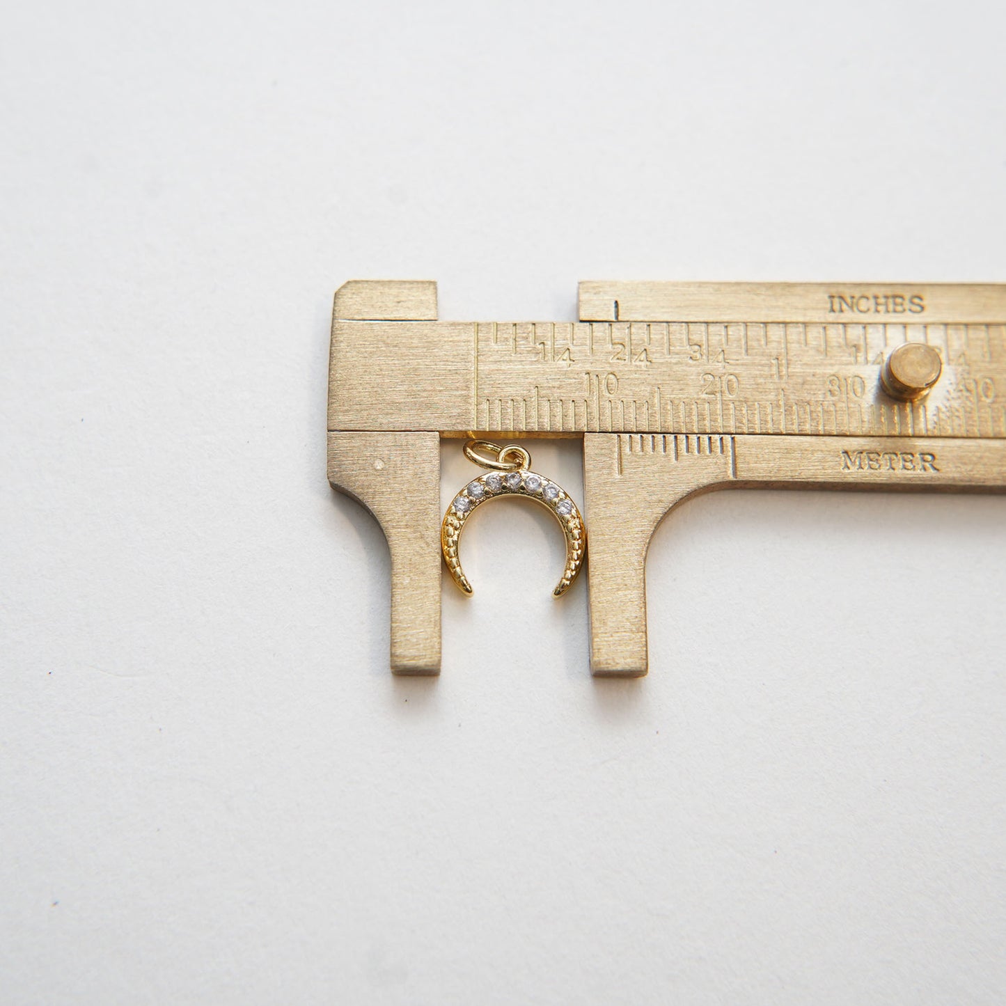 Gold Moon Charms,18K Gold Filled Crescent Pendant,CZ Micro Pave Celestial Charm Bracelet Necklace for DIY Jewelry Making Supply