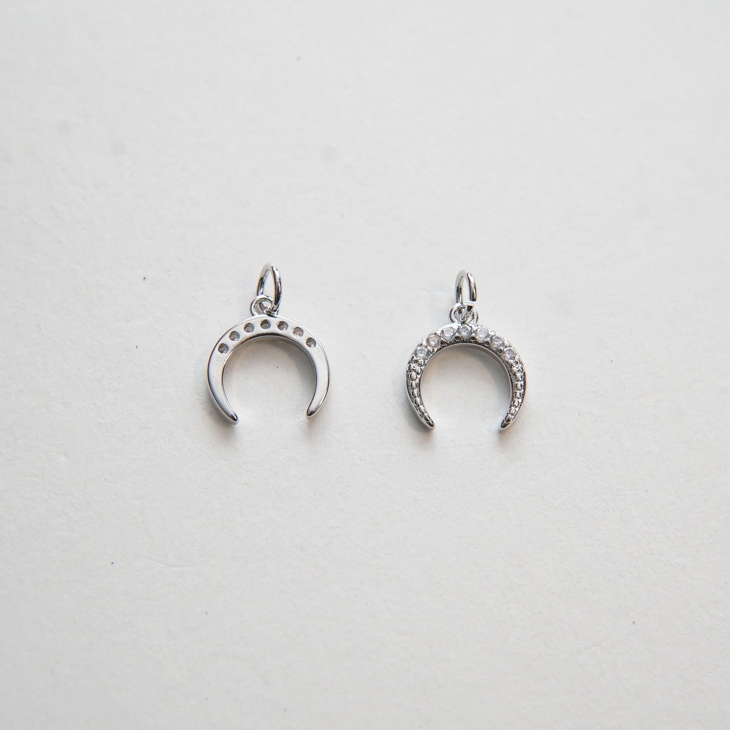 Gold Moon Charms,18K Gold Filled Crescent Pendant,CZ Micro Pave Celestial Charm Bracelet Necklace for DIY Jewelry Making Supply