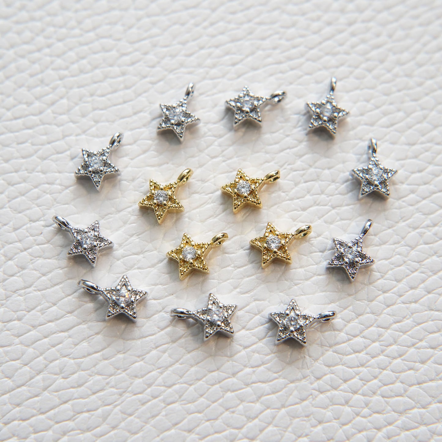 Gold Star Charms,18K Gold Filled Star Pendant,Silver Star Charm Bracelet Necklace for DIY Jewelry Making Supply