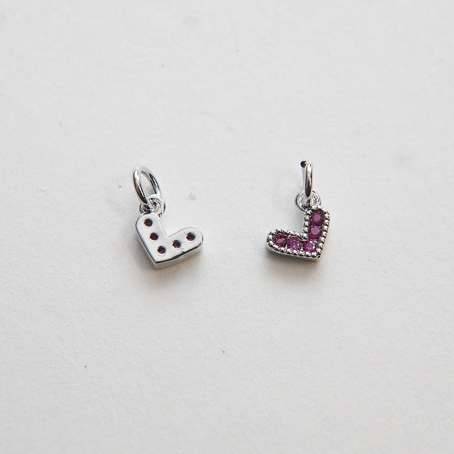 Gold Tiny Red Heart Charms,18K Gold Filled Heart Pendant,CZ Micro Pave Heart Charm Bracelet Necklace for DIY Jewelry Making Supply