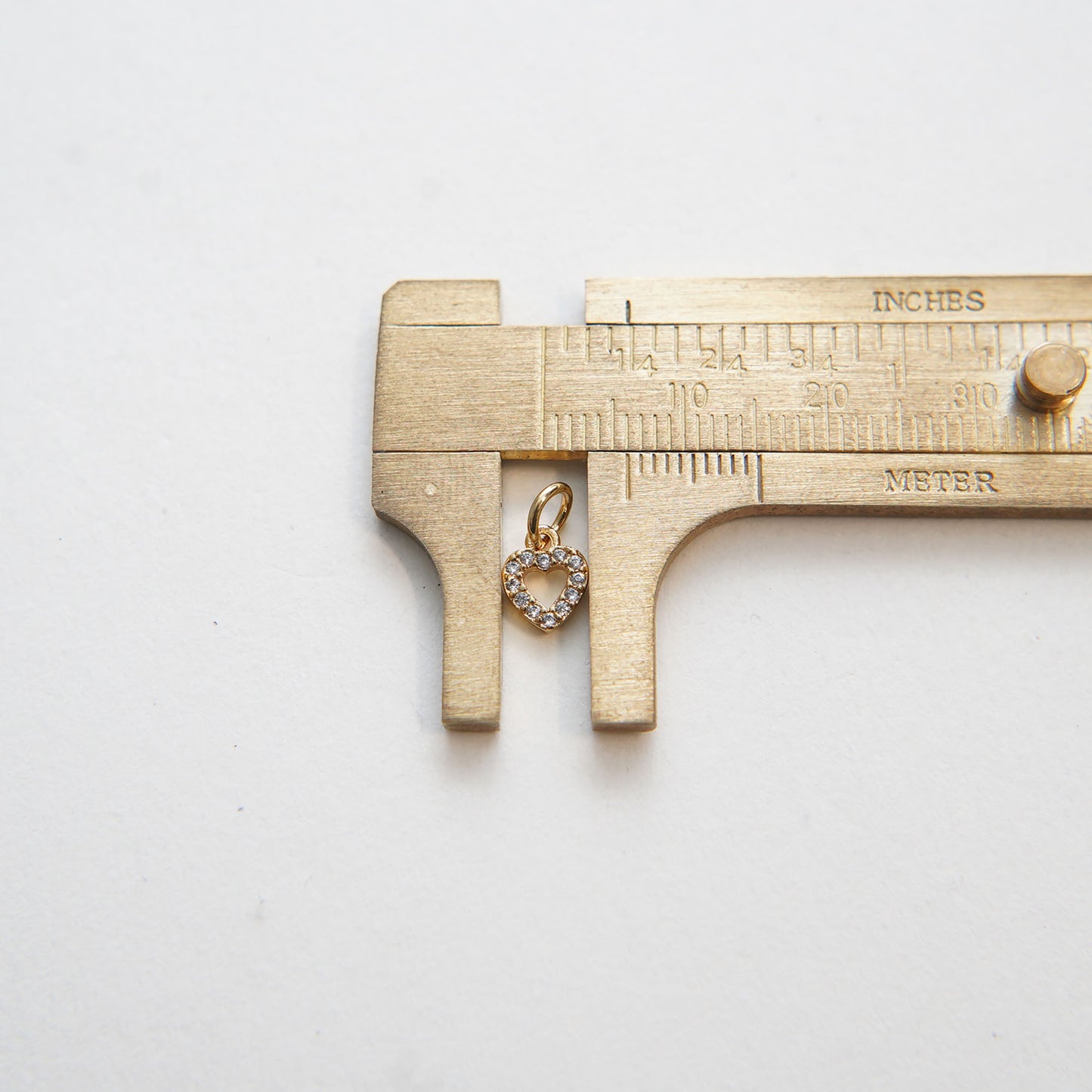 Gold Tiny Heart Charms,18K Gold Filled Heart Pendant,CZ Micro Pave Heart Charm Bracelet Necklace for DIY Jewelry Making Supply