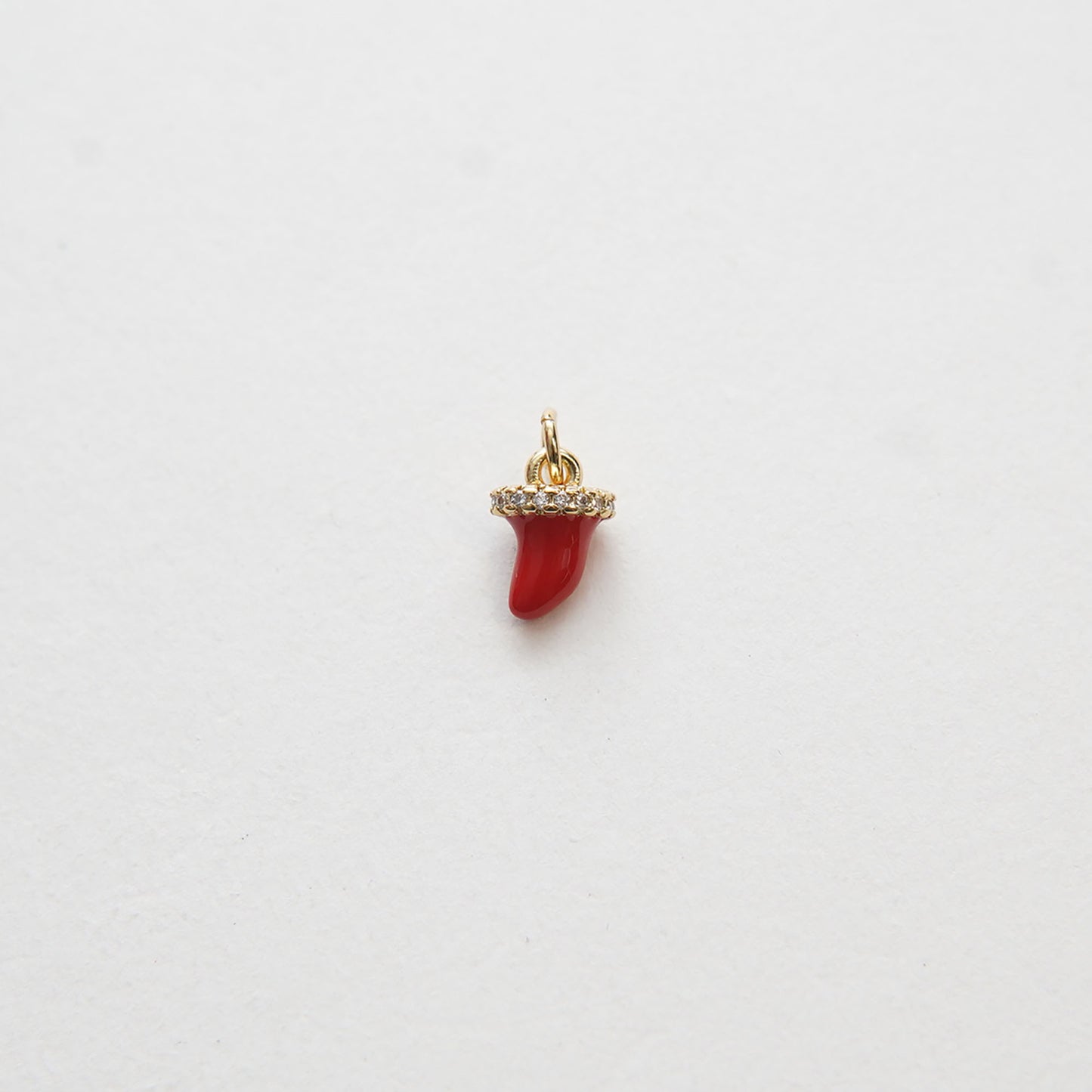 Gold Horns Charms,18K Gold Filled Enamel Horns Pendant,CZ Micro Pave Horns Charm Bracelet Necklace for DIY Jewelry Making Supply