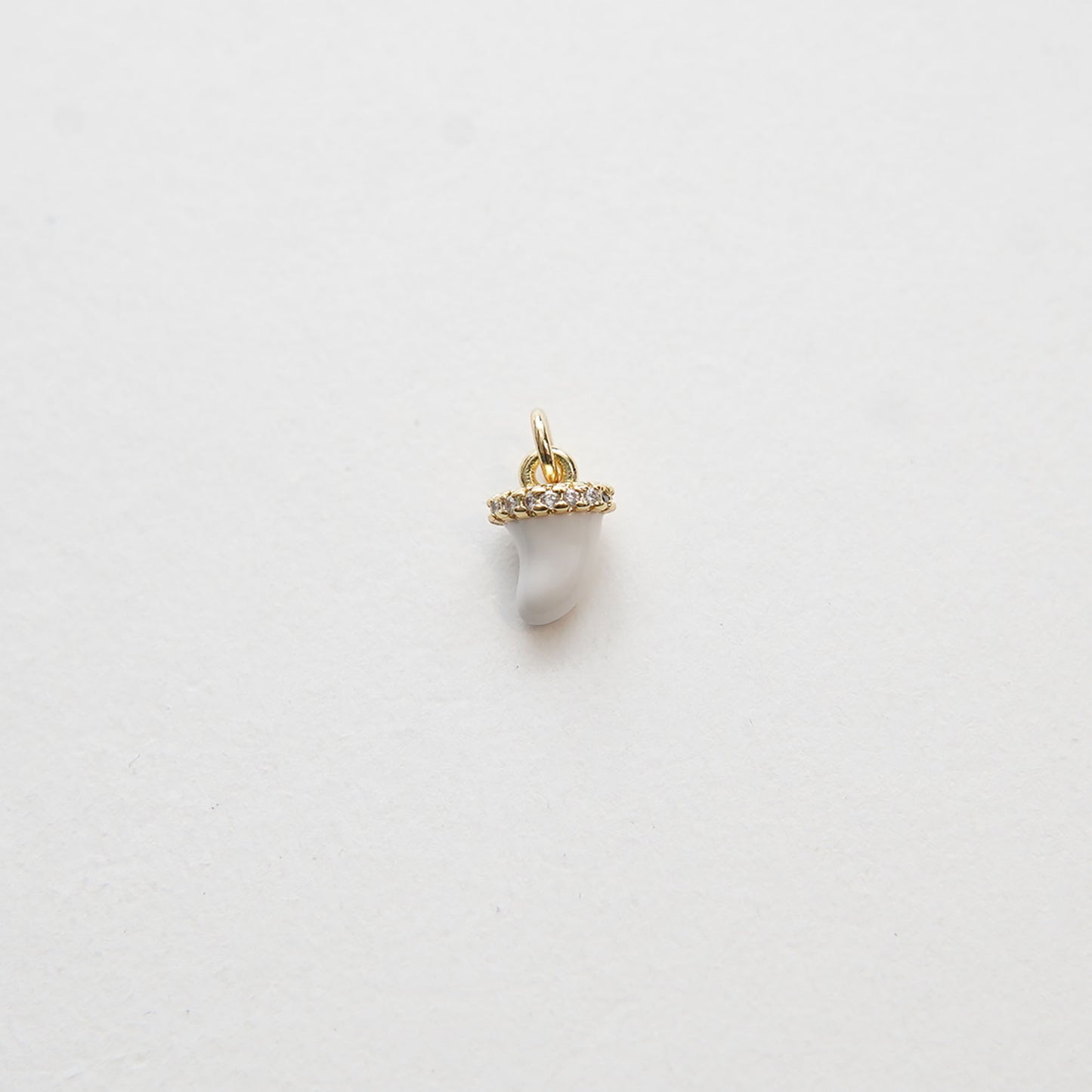 Gold Horns Charms,18K Gold Filled Enamel Horns Pendant,CZ Micro Pave Horns Charm Bracelet Necklace for DIY Jewelry Making Supply