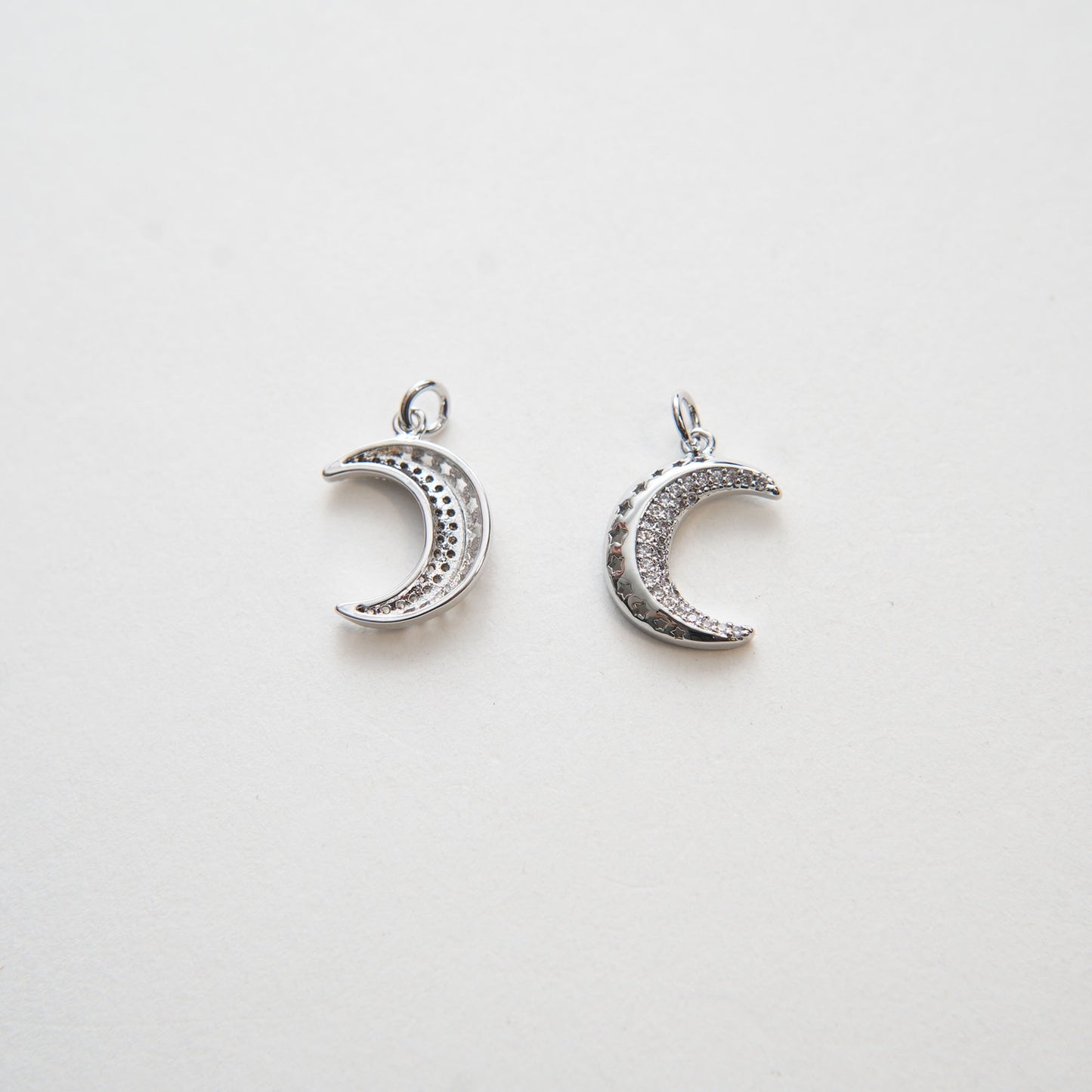 Gold Moon Charms,18K Gold Filled Moon Pendant,Celestial Charm Bracelet Necklace for DIY Jewelry Making Supply