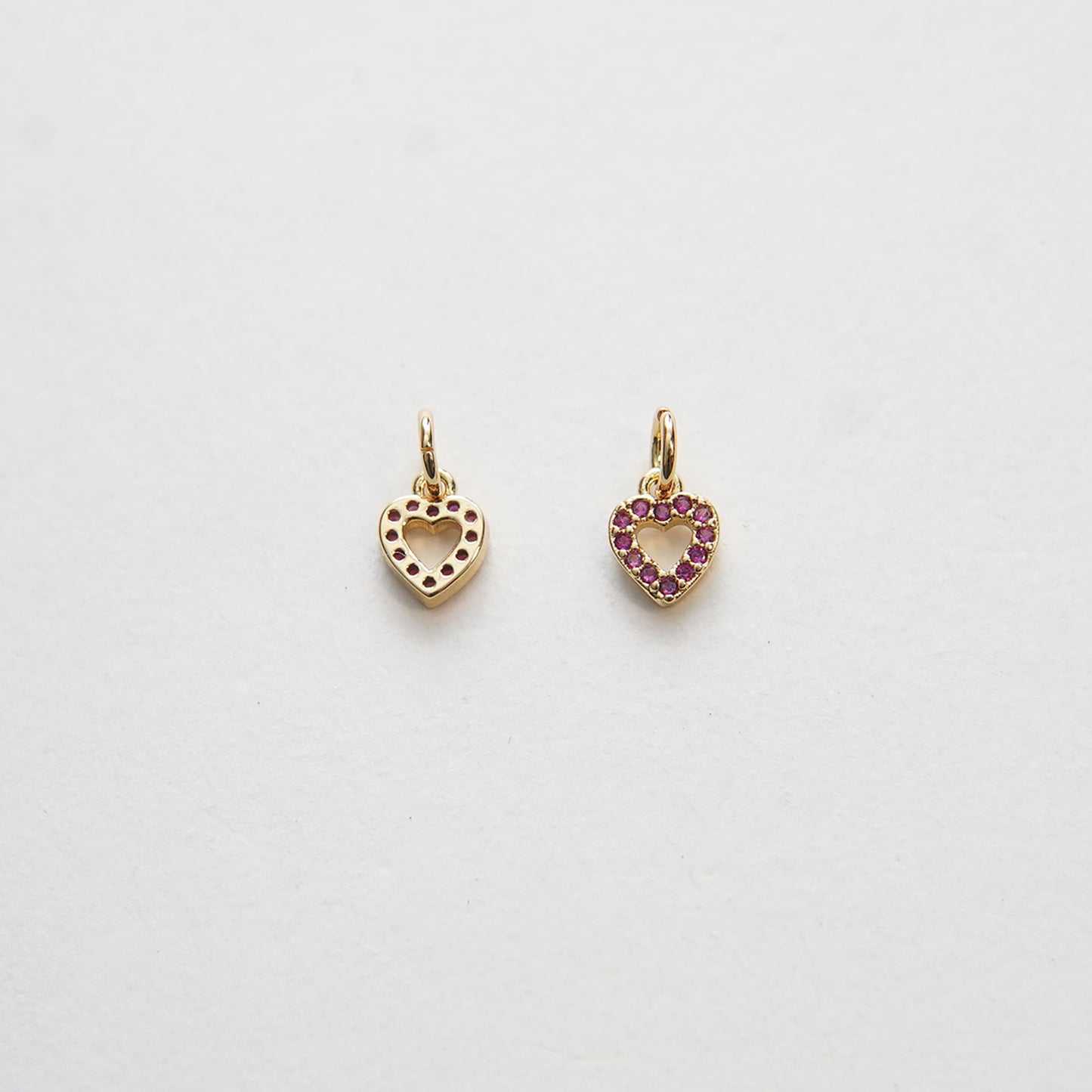 Gold Tiny Heart Charms,18K Gold Filled Heart Pendant,CZ Micro Pave Heart Charm Bracelet Necklace for DIY Jewelry Making Supply