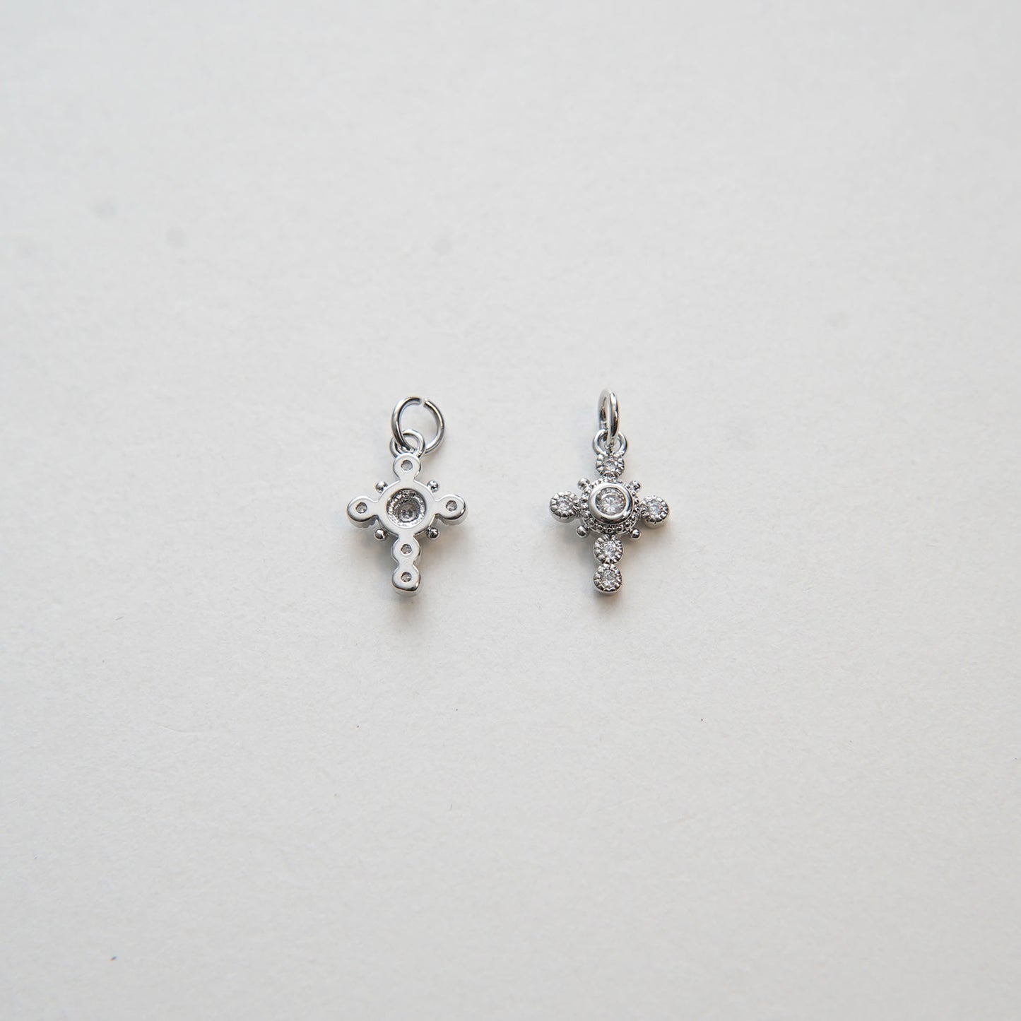 Gold Cross Charms,18K Gold Filled Cross Pendant,CZ Micro Pave Protect Religious Charm Bracelet Necklace for DIY Jewelry Making Supply