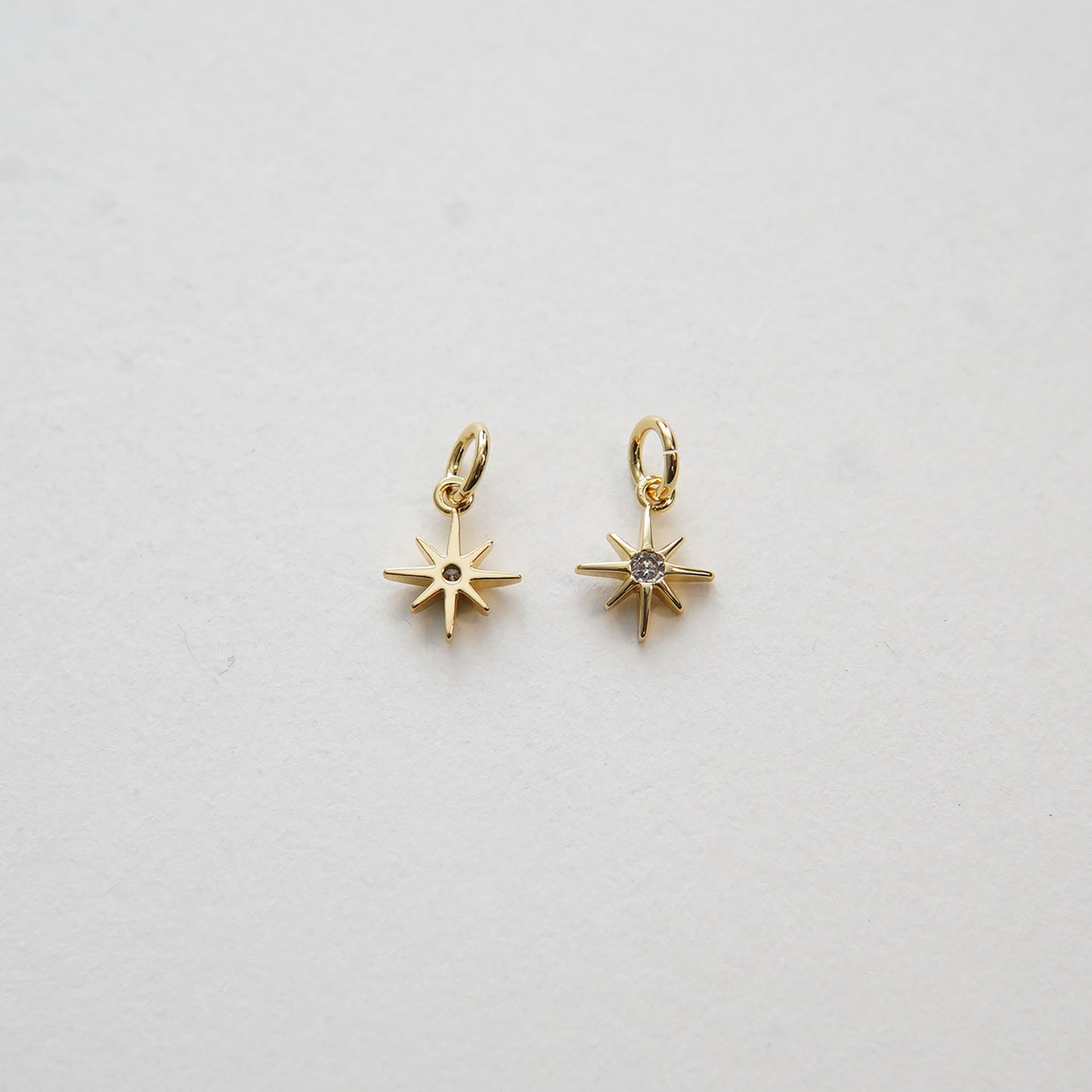 Gold Star Charms,18K Gold Filled Starburst Pendant,North Star Charm Bracelet Necklace for DIY Jewelry Making Supply