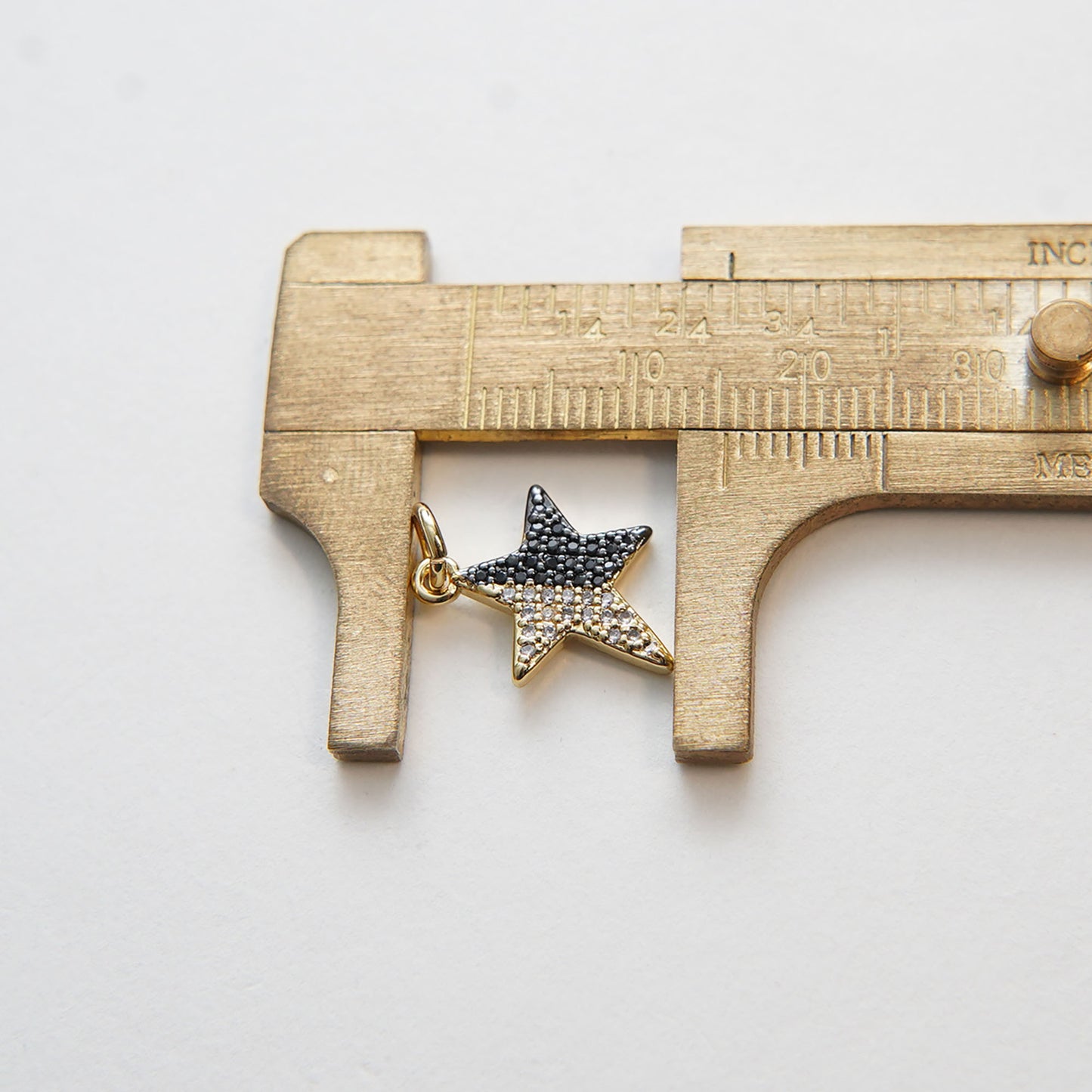 Gold Star Charms,18K Gold Filled CZ Micro Pave Star Pendant,Black Star Charm Bracelet Necklace for DIY Jewelry Making Supply