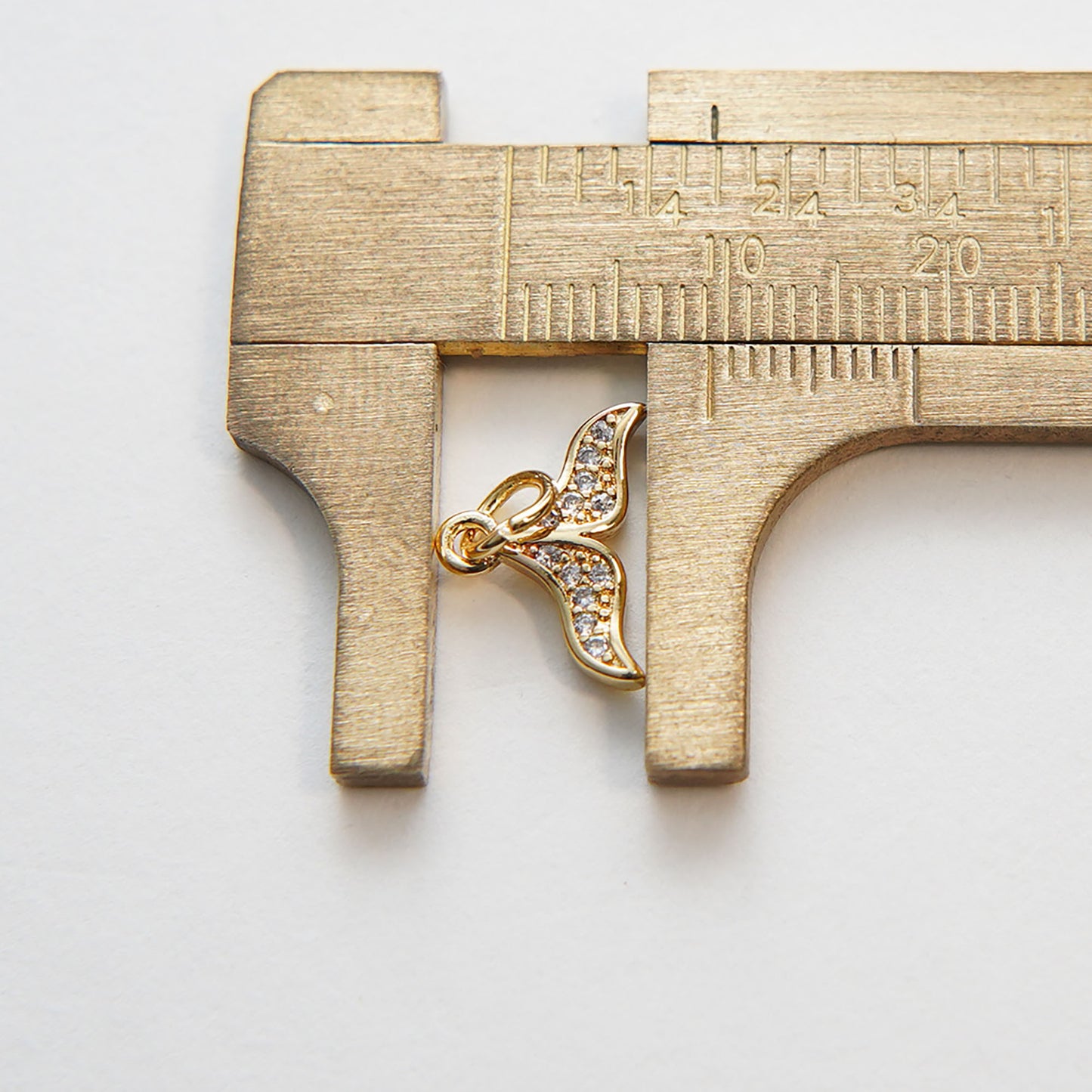 Gold Mermaid Charms,18K Gold Filled Tail Pendant,CZ Micro Pave Mermaid Tail Charm Bracelet Necklace for DIY Jewelry Making Supply