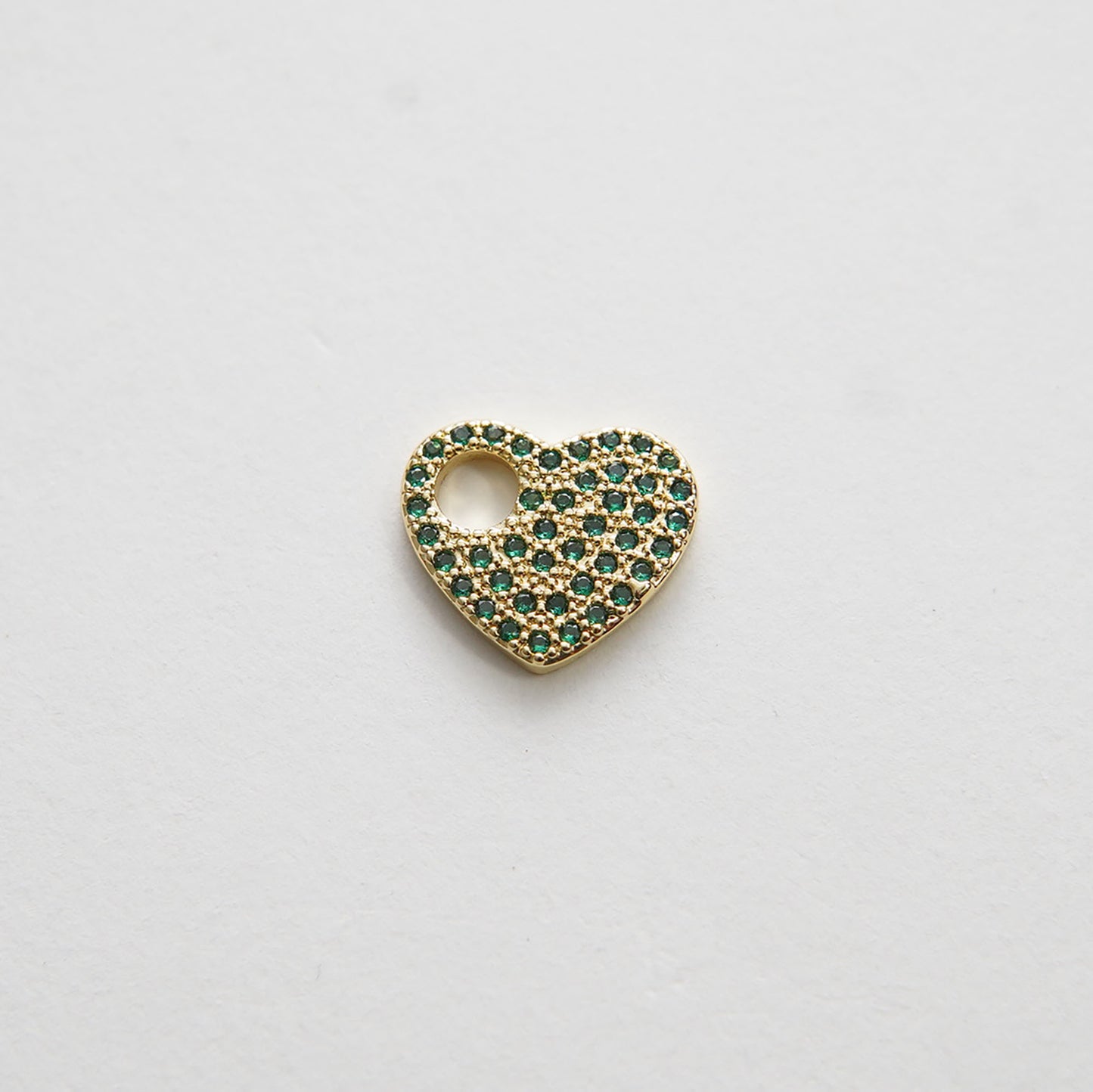 Gold Heart Charms,18K Gold Filled Heart Pendant,CZ Micro Pave Heart Charm Bracelet Necklace for DIY Jewelry Making Supply